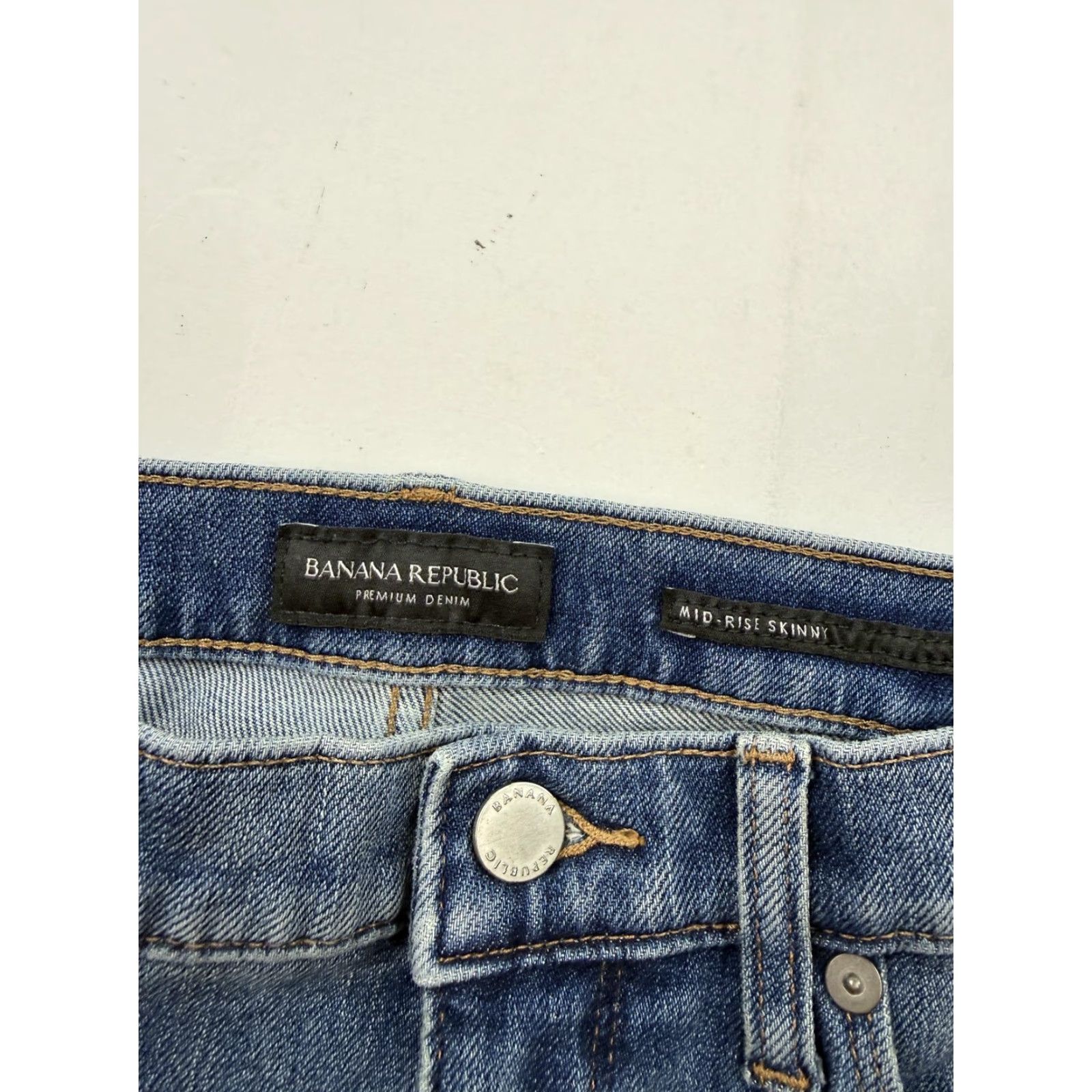 Banana Republic Banana Republic Jeans Womens 29 Blue Mid Rise Skinny Ankle Slit Stretch Denim Size 29" - 4 Thumbnail
