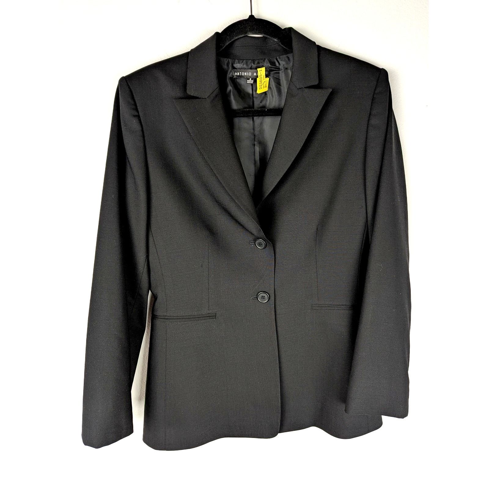Other Antonio Melani Wmns Sz 8 Black Blazer Virgin wool EUC Size M / US 6-8 / IT 42-44 - 3 Thumbnail