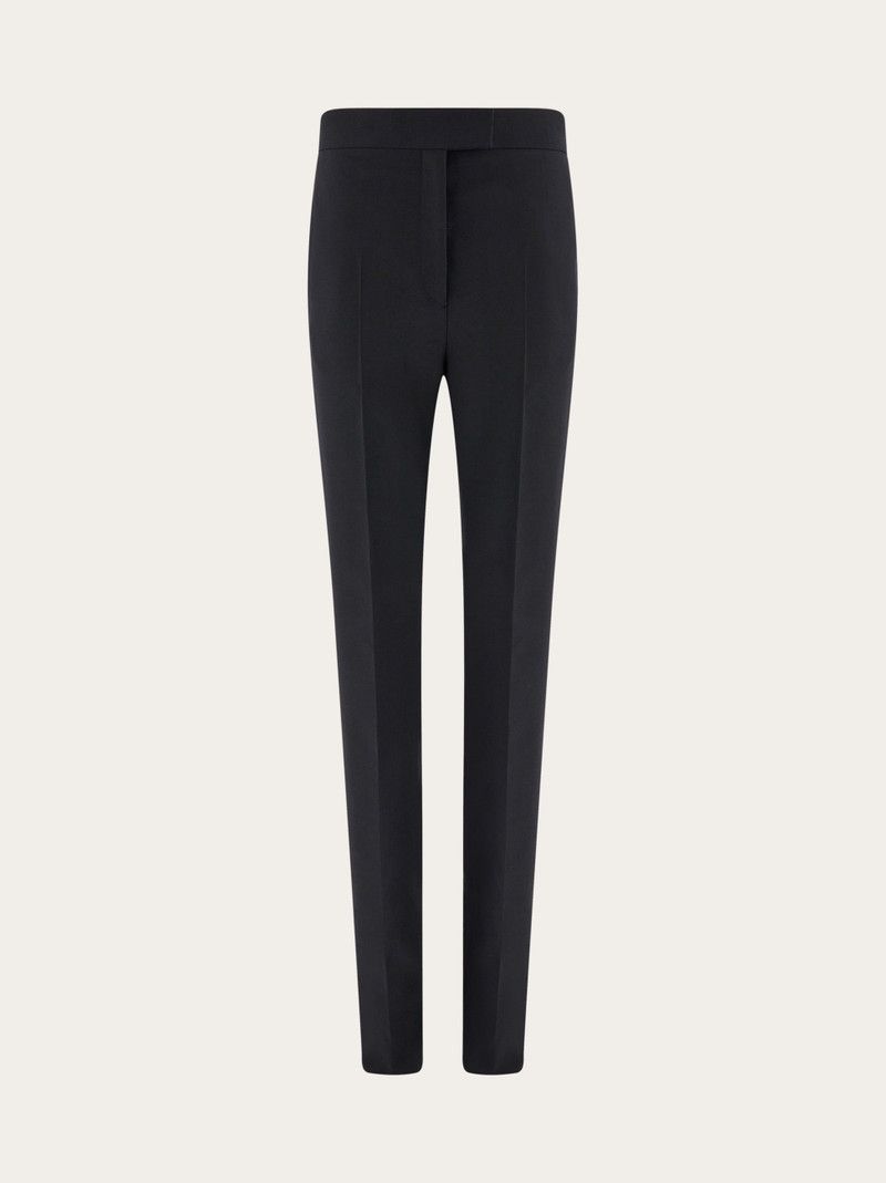 Salvatore Ferragamo o1s1rm0526 Press Crease Hi Rise Pant in Black Size 27" / US 4 / IT 40 - 1 Thumbnail