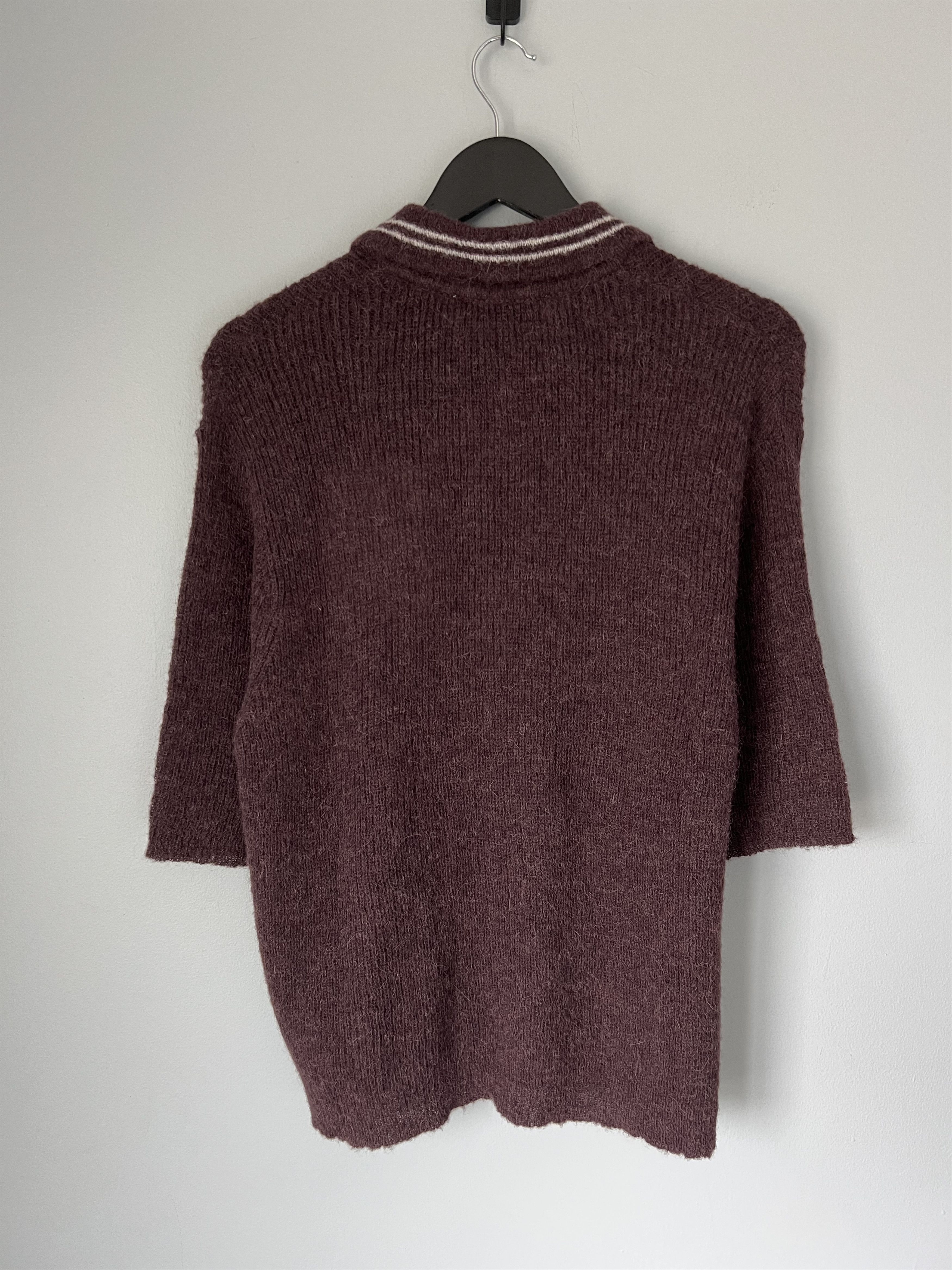 Our Legacy Our Legacy Traditional Polo in Fuzzy Alpaca Eggplant Size US M / EU 48-50 / 2 - 5 Thumbnail