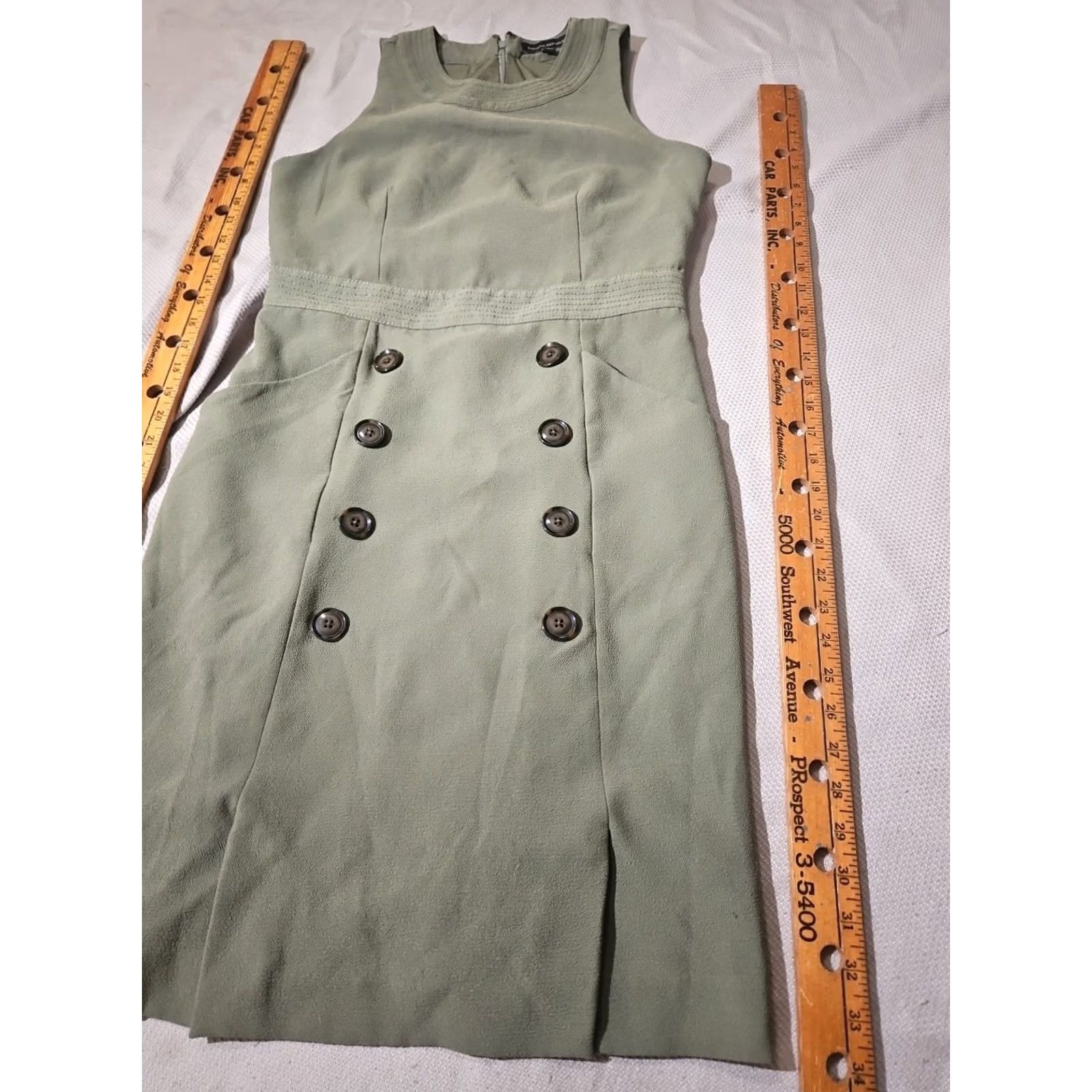 Banana Republic VINTAGE Banana Republic Dress Womens Sz 6 Green Button Utility Sheath Military Midi Size M / US 6-8 / IT 42-44 - 5 Thumbnail