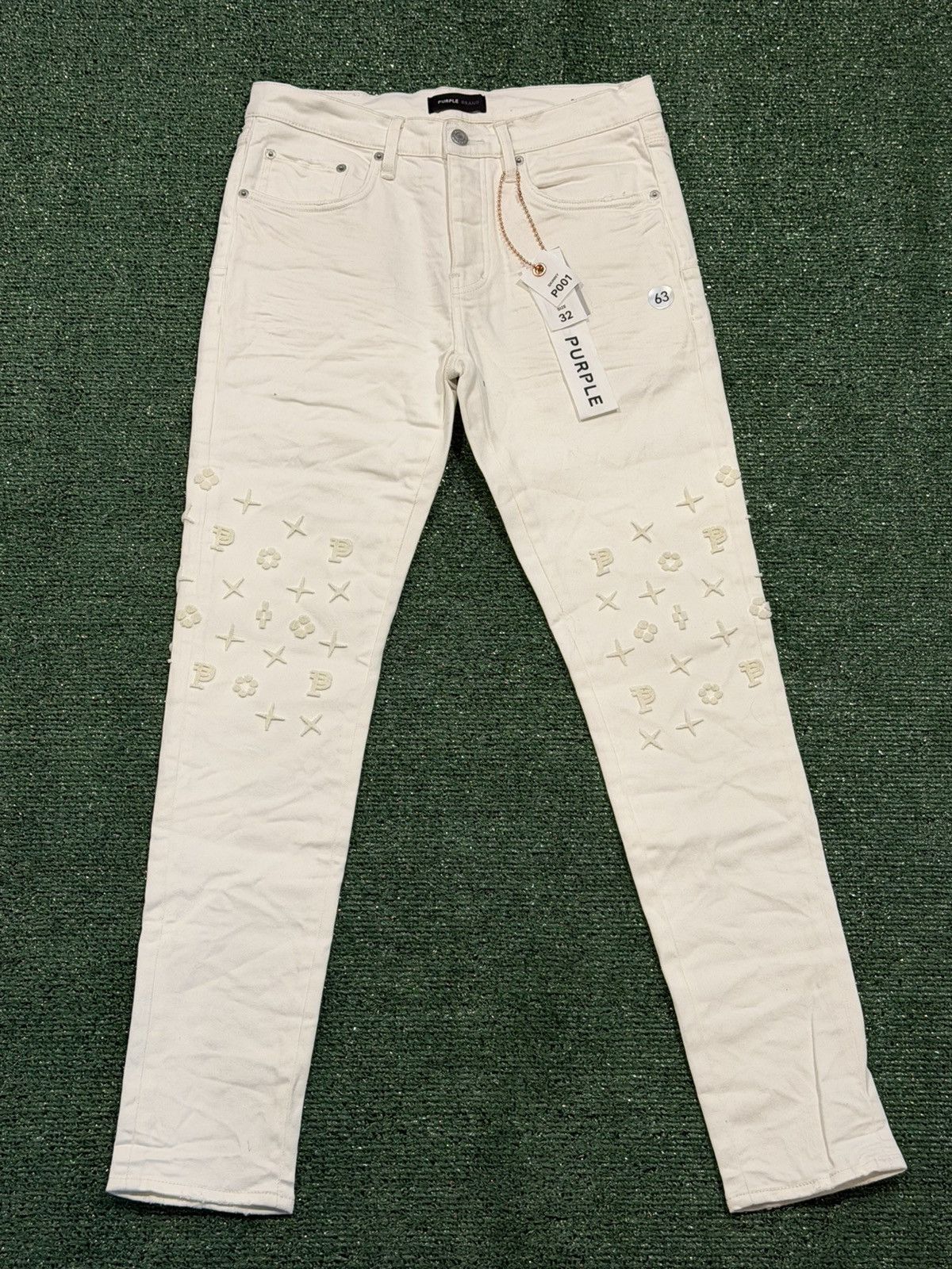 Purple Purple Brand White Monogram Jeans Size 32 Designer Denim Size US 32 / EU 48 - 1 Thumbnail
