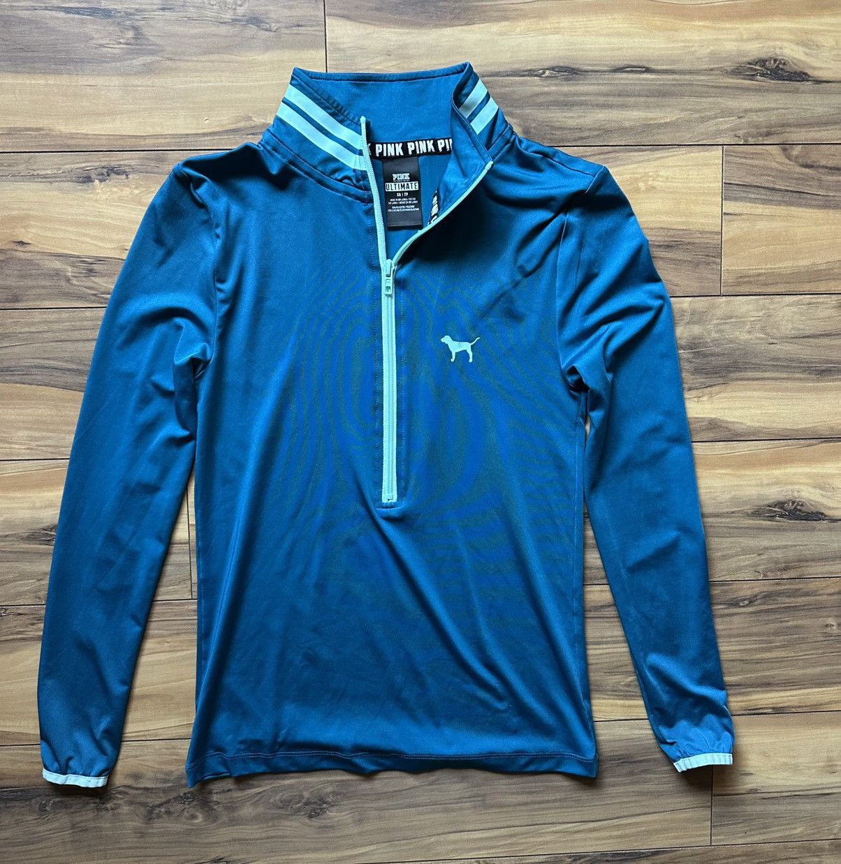 Pink PINK Victoria's Secret Teal Quarter-Zip Pullover Size XS / US 0-2 / IT 36-38 - 1 Thumbnail