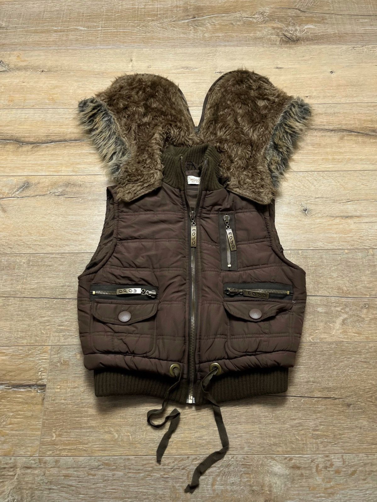 Hysteric Glamour Avant Garde Y2K Fur Hood Zip Vest 00s Size US S / EU 44-46 / 1 - 1 Thumbnail