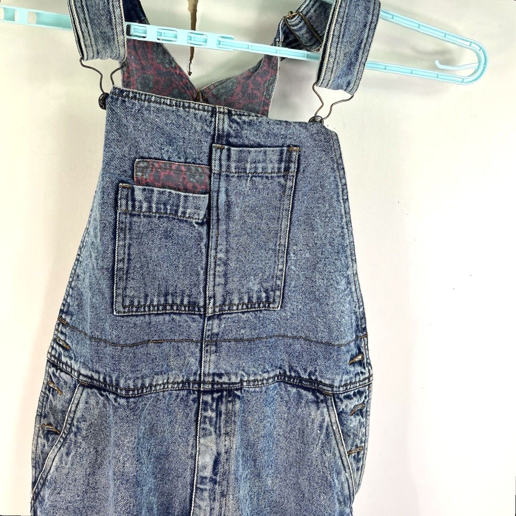 Denime VINTAGE Zeppelin Baggy Denim Bibs Women's M 28in Waist 27in Inseam Blue Distressed Jeans Size ONE SIZE - 2 Thumbnail
