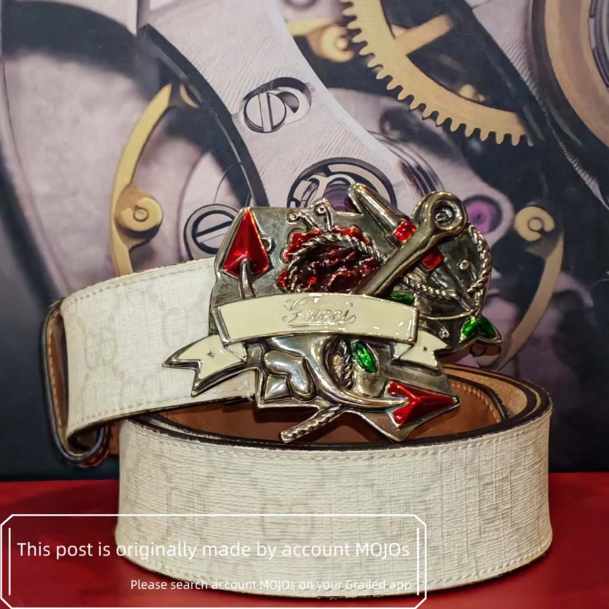 Gucci Sz 85 Gucci Vintage Anchor Logo Buckle Belt mojos5141 Size ONE SIZE - 1 Thumbnail
