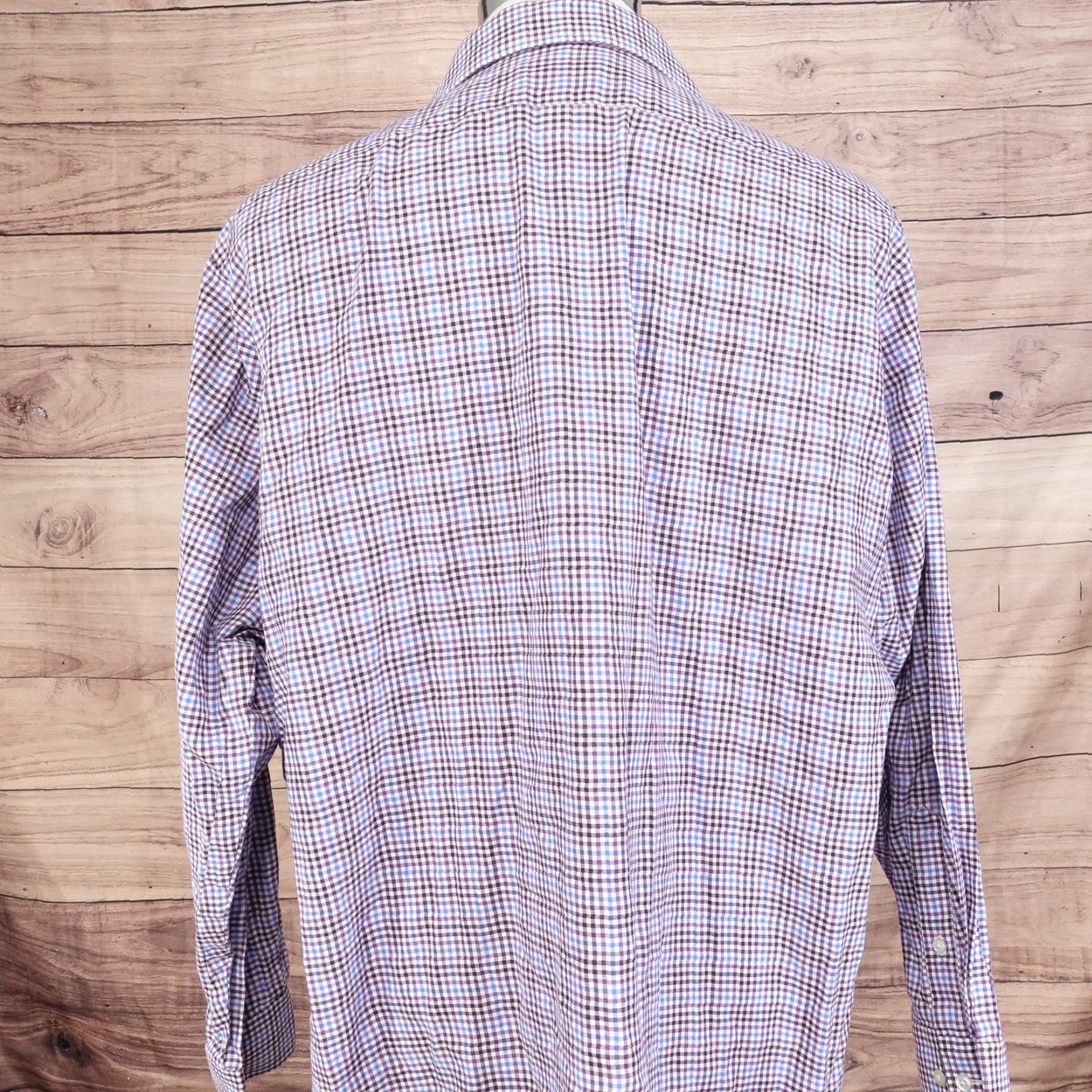 Van Heusen Vintage Van Heusen Dress Shirt Gingham Check Long Sleeve Business Casual Mens 18 Size 48R - 4 Thumbnail