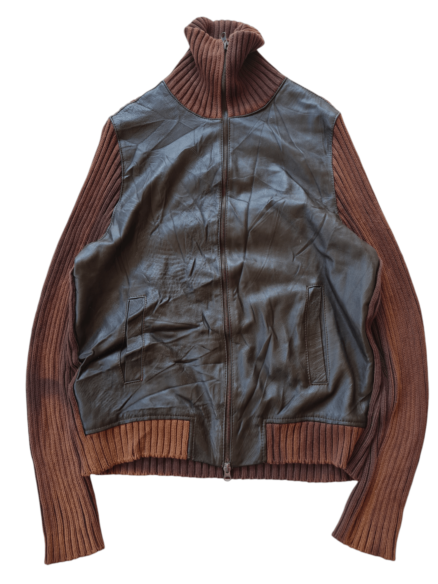 Vintage × Zara ✅️Vtg Y2k Zara Man Leather Jacket Sweater Size US M / EU 48-50 / 2 - 2 Thumbnail