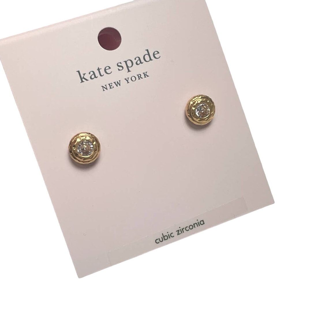 Kate Spade kate spade new york bezel cz hammered round stud earrings Size ONE SIZE - 2 Thumbnail