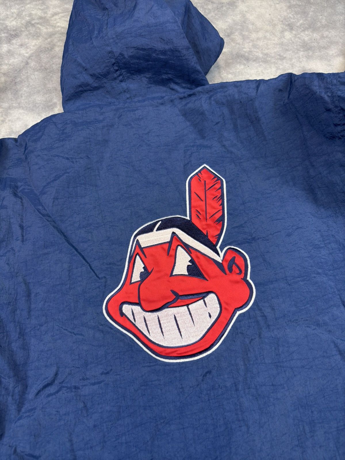 MLB Vintage 90s Cleveland Indians Starter Jacket Puffer Coat Size US L / EU 52-54 / 3 - 3 Thumbnail