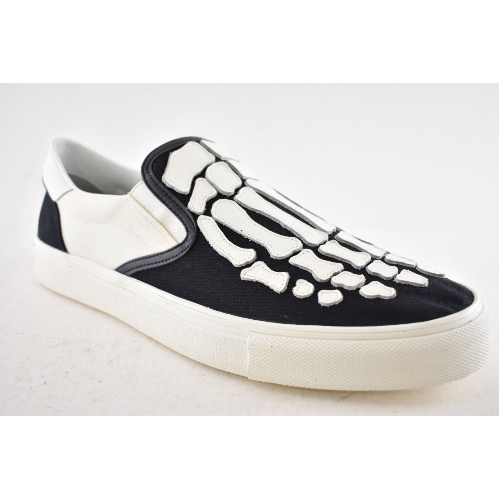 Amiri Amiri Mens Black White Skeleton Slip On Bones Sneakers 44 11 Size US 11 / EU 44 - 6 Thumbnail