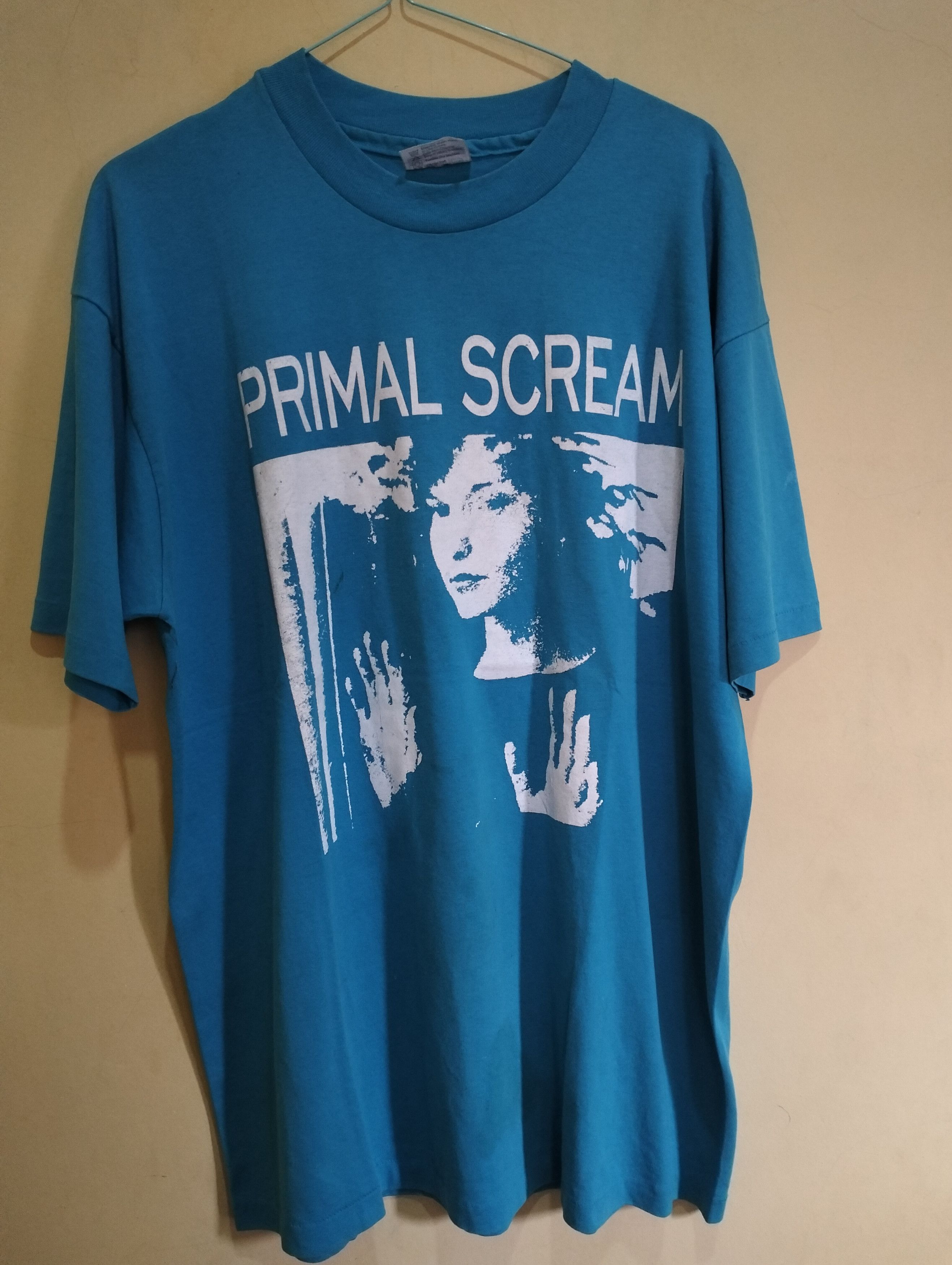 image of Archival Clothing x Band Tees Vintage 90's Primal Scream Band T Shirt in Blue, Men's (Size XL)