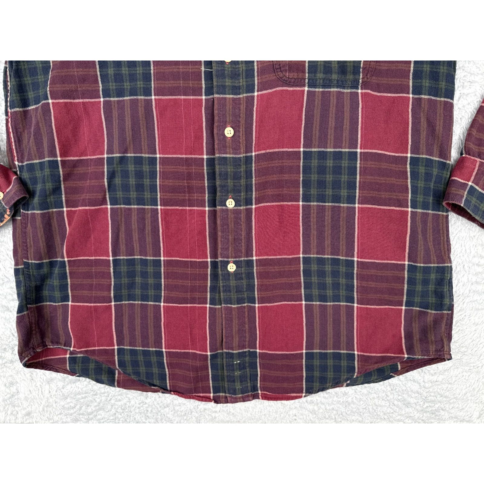 Chaps VINTAGE Chaps Ralph Lauren Shirt Men Adult Large Red Plaid Flannel 100% Cotton Long Sleeve Shirt Mens - 40 in Chest Seasonal Plaid Camping Outdoor 90s Size US L / EU 52-54 / 3 - 7 Thumbnail