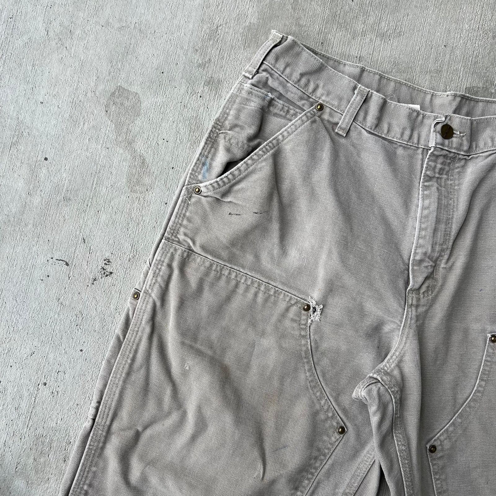 Carhartt × Vintage Carhartt DES gray double knee work wear carpenter pants Size US 33 - 9 Thumbnail