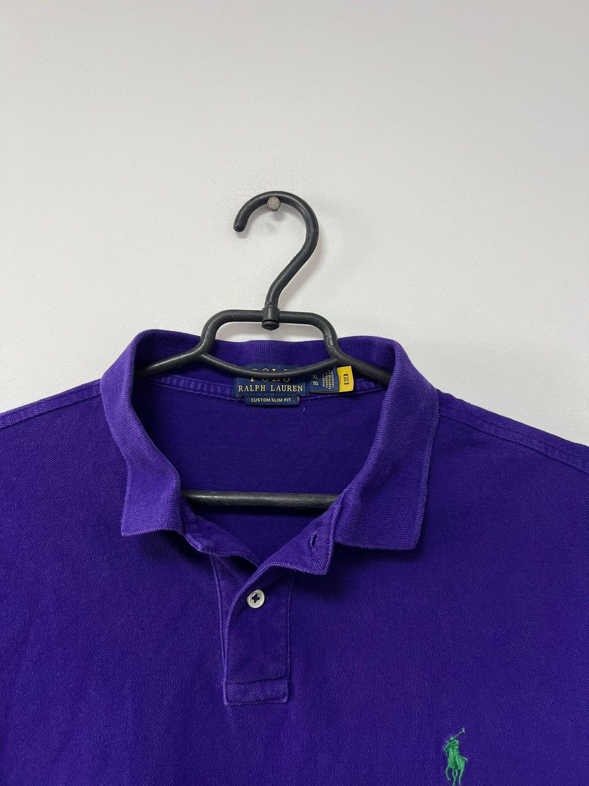 Polo Ralph Lauren Polo Ralph Lauren Custom Slim Fit Polo T shirt Purple Pony XL Size US XL / EU 56 / 4 - 5 Thumbnail