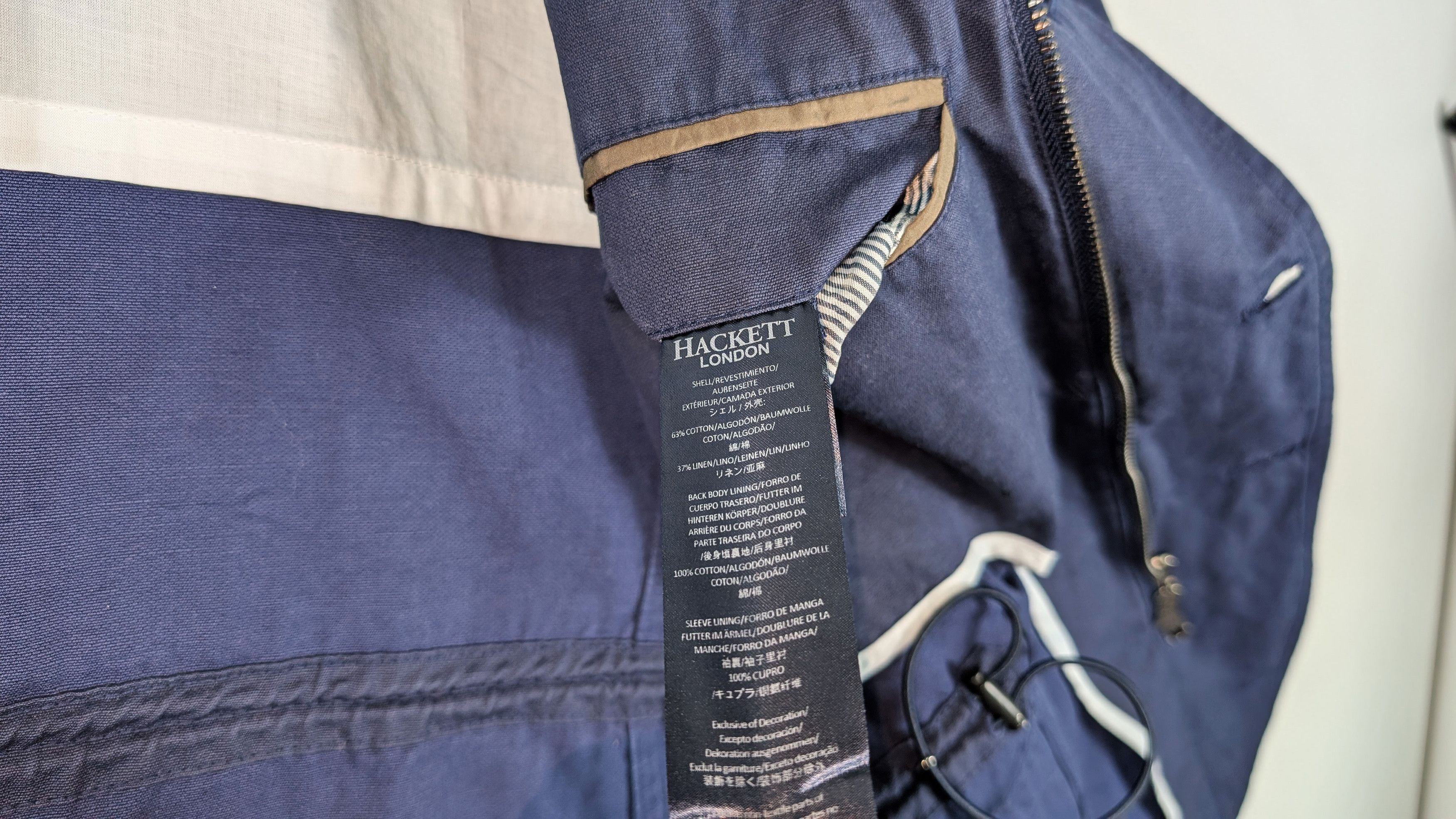 Hackett Hackett London Waxed Cotton Linen Safari Navy Jacket Size US XXL / EU 58 / 5 - 9 Thumbnail