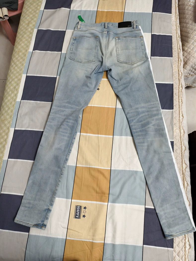 Amiri Amiri double white stripe destroyed knee denim jeans Size US 30 / EU 46 - 2 Thumbnail