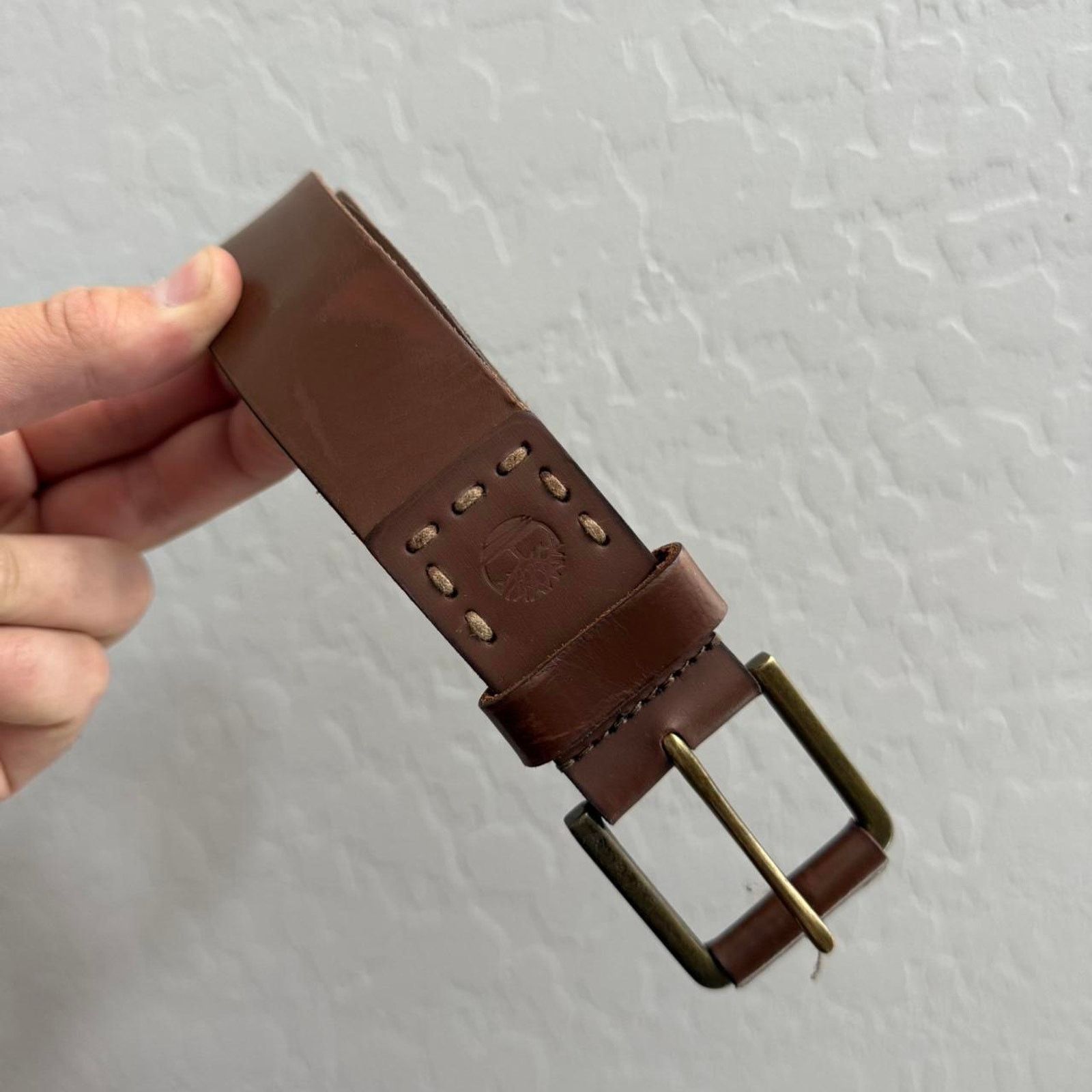 Timberland Vintage Timberland Genuine Leather Brown Belt Size 36 - 1 Thumbnail
