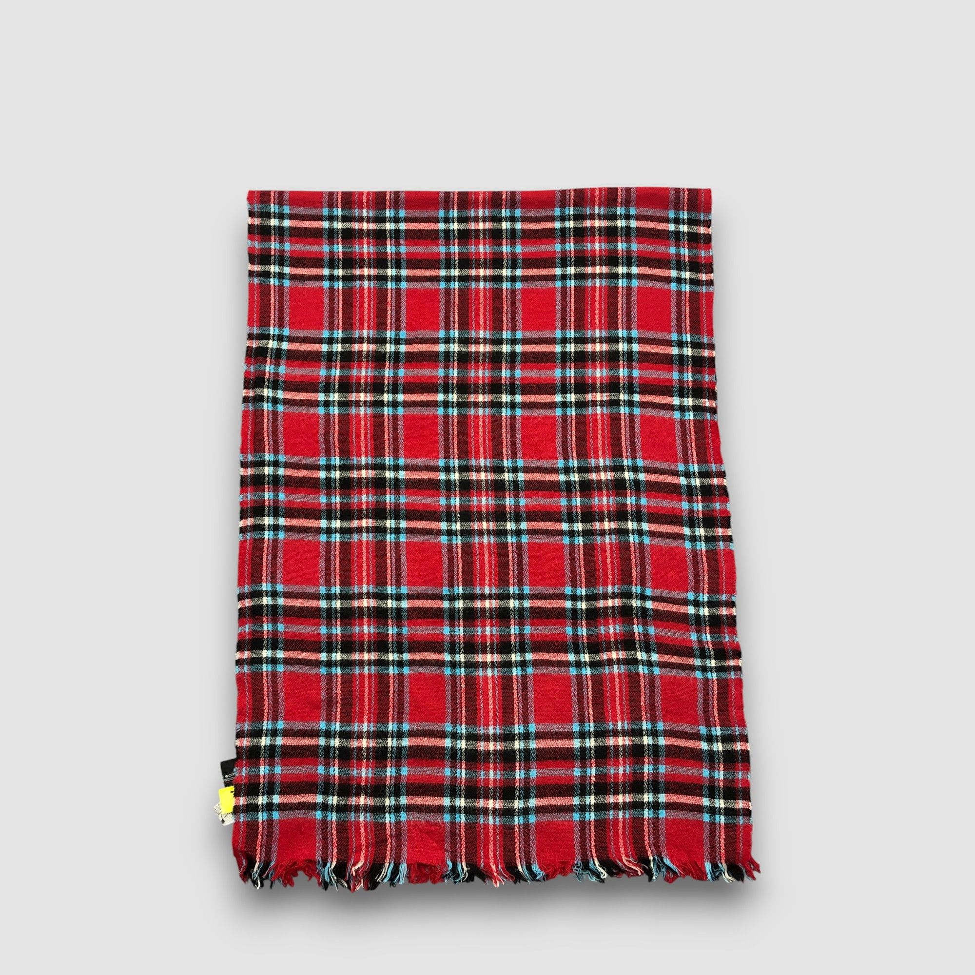Hiroko Koshino Homme Vintage HK Works Scarf Plaid Tartan Check Wool Scarves. Size ONE SIZE - 2 Thumbnail