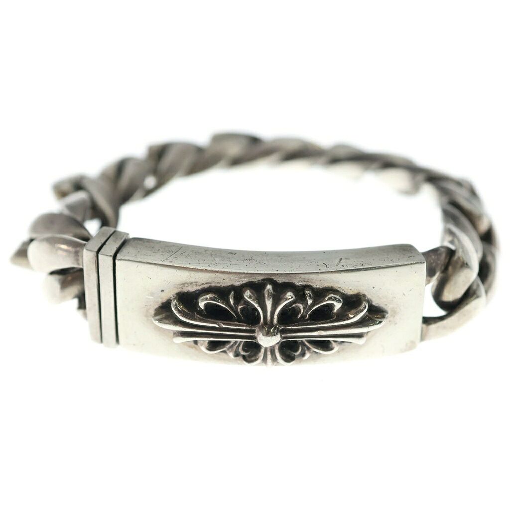 Chrome Hearts Floral Cross ID Bracelet - Mini/baby classic link