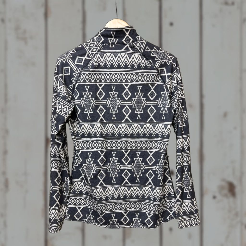 Burton BURTON Sweatshirt Pullover 1/4 Zip Long Sleeve Women's S Gray Southwestern Print Dryride Small Theme Southwestern Activewear Size S / US 4 / IT 40 - 1 Thumbnail