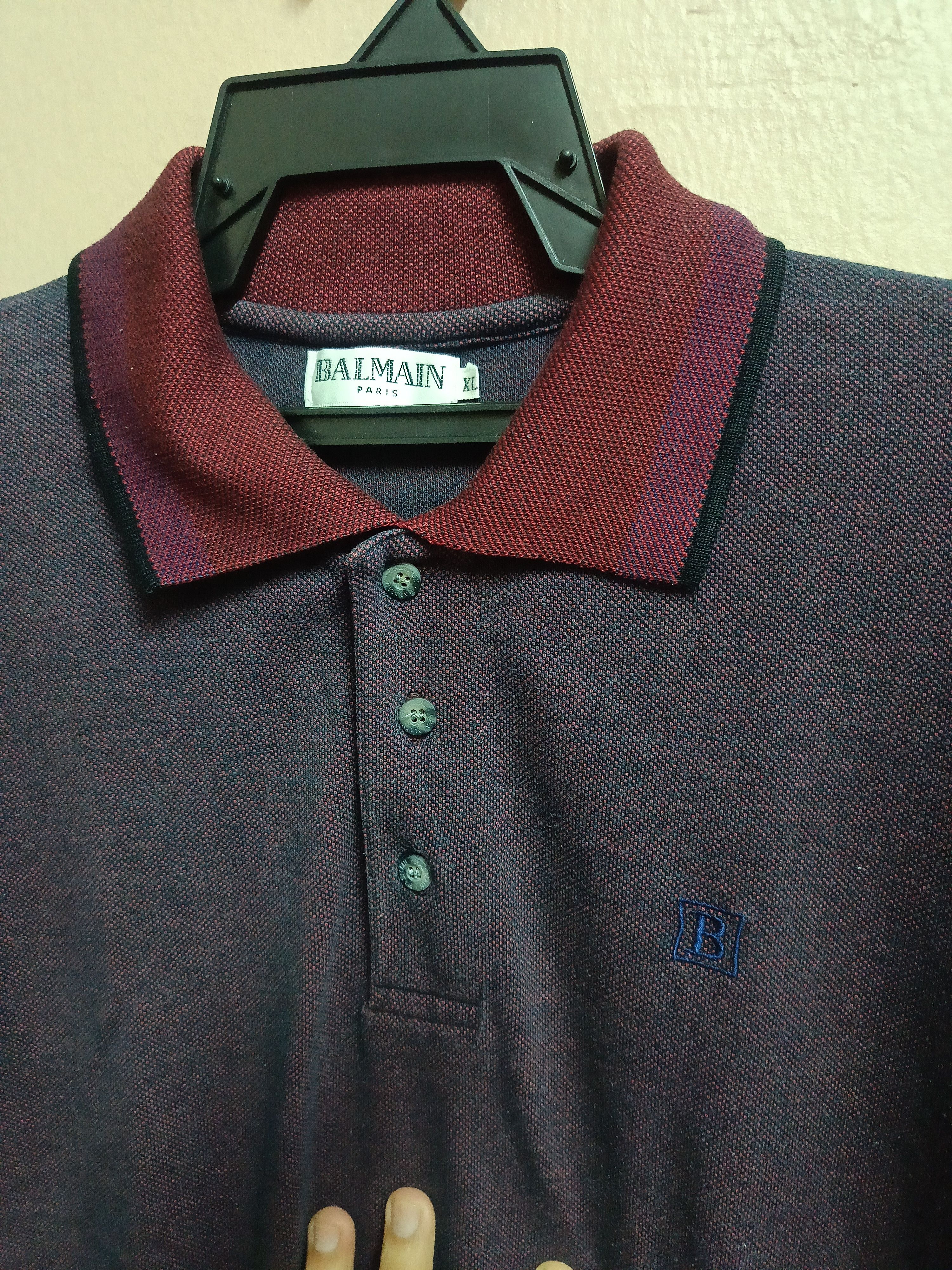 Balmain Vtg Balmain Paris polo 2 tone color Size US M / EU 48-50 / 2 - 3 Thumbnail