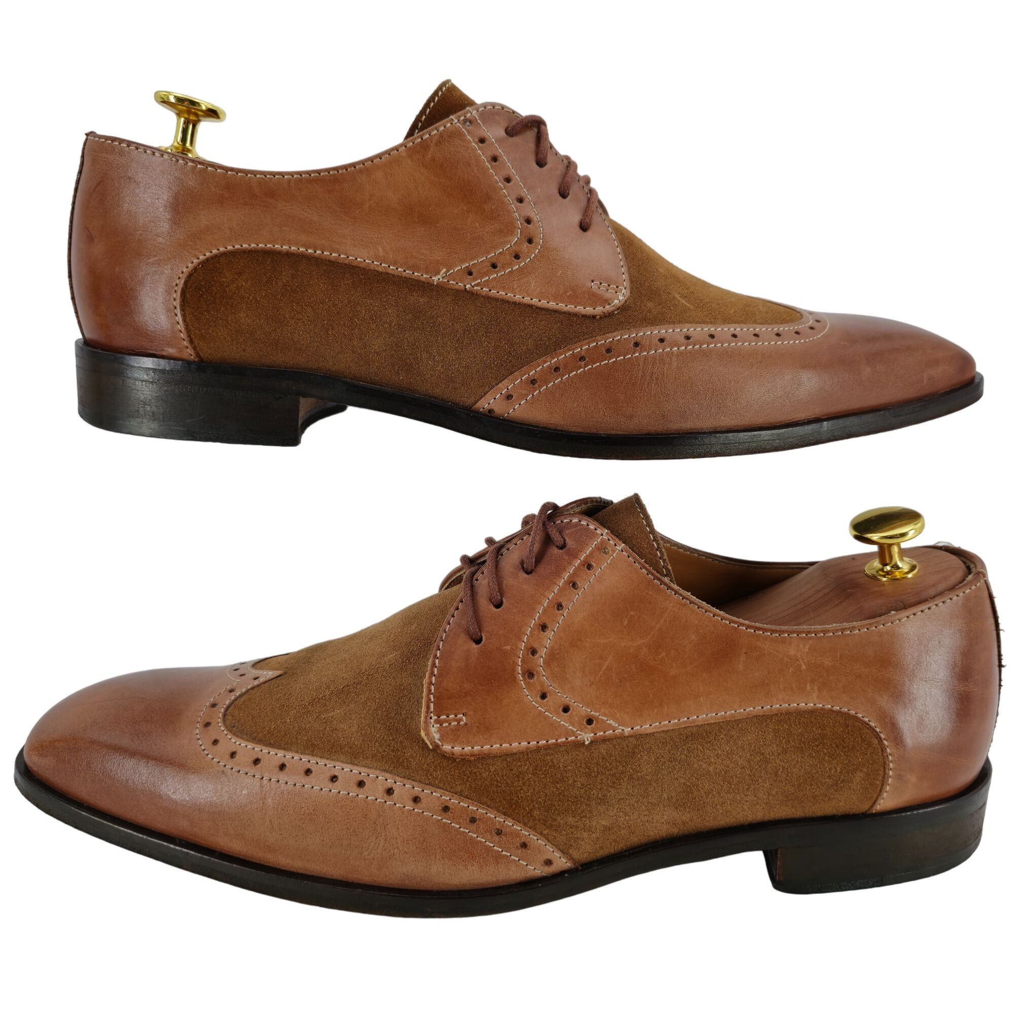 Mercanti Fiorentini Mercanti Fiorentini Italy Dress Shoes Mens 10M Brown Leather Size US 10 / EU 43 - 4 Thumbnail