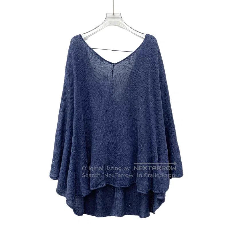 Brunello Cucinelli Brunello Cucinelli Linen V-neck long-sleeve knitted sweate Size 3XL / US 20-22 - 2 Thumbnail
