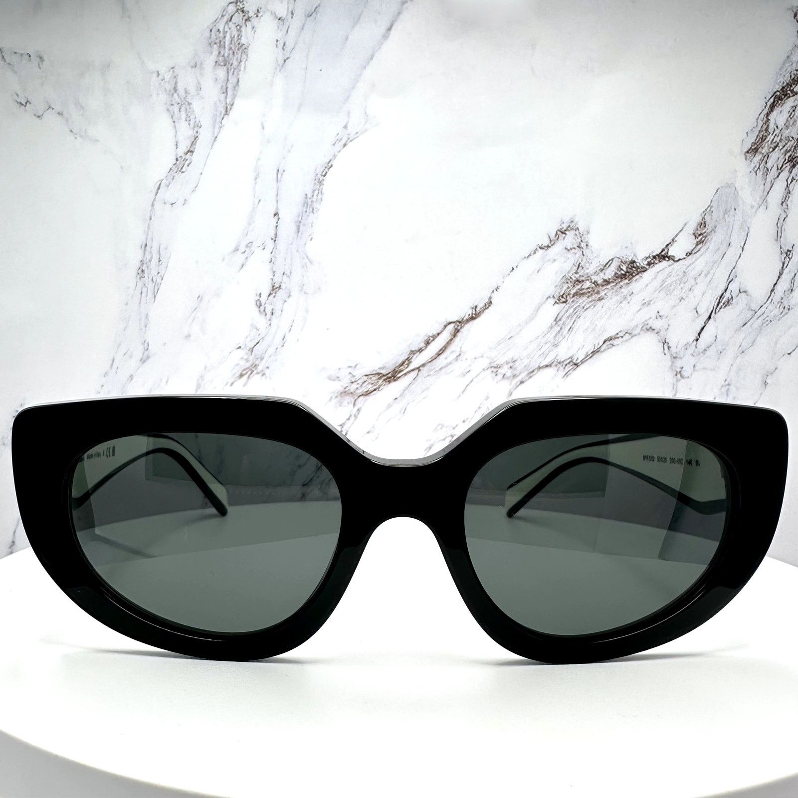 Prada New PRADA Sunglasses Black White Gold Symbole Oval Cat Eye Size ONE SIZE - 2 Thumbnail