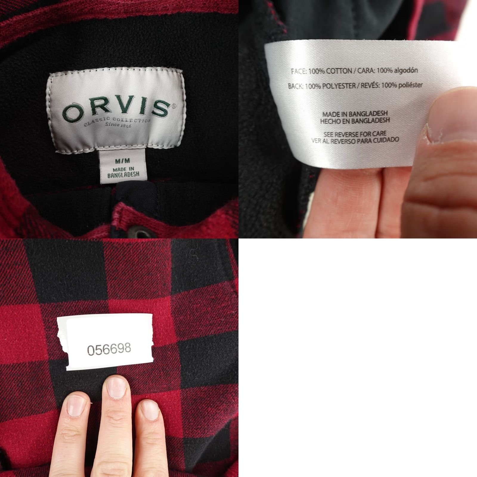 Orvis Orvis Shirt Womens Medium Red Buffalo Plaid Flannel Lined Shacket Top Button-Up Size M / US 6-8 / IT 42-44 - 8 Thumbnail