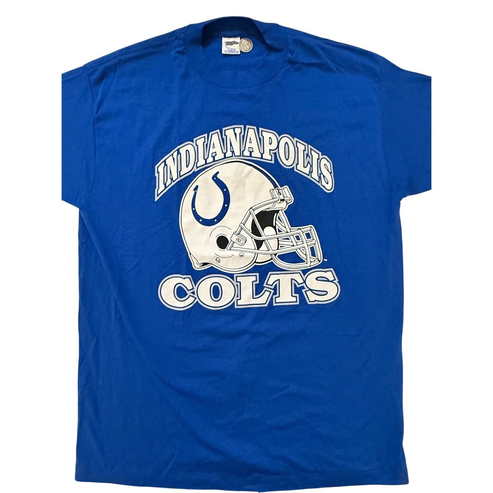 American Trench Indianapolis Colts TShirt Vintage 80s LG Single Stitch NFL Size US L / EU 52-54 / 3 - 2 Thumbnail