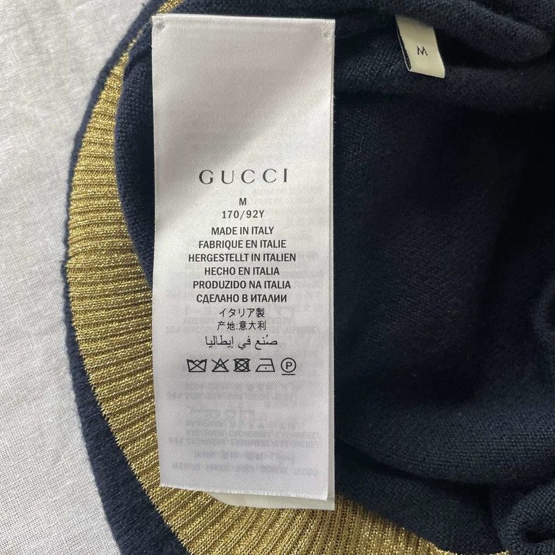 Gucci Gucci Black gold-trim knitted cardigan jacket 2502-Nextarro Size US L / EU 52-54 / 3 - 5 Thumbnail