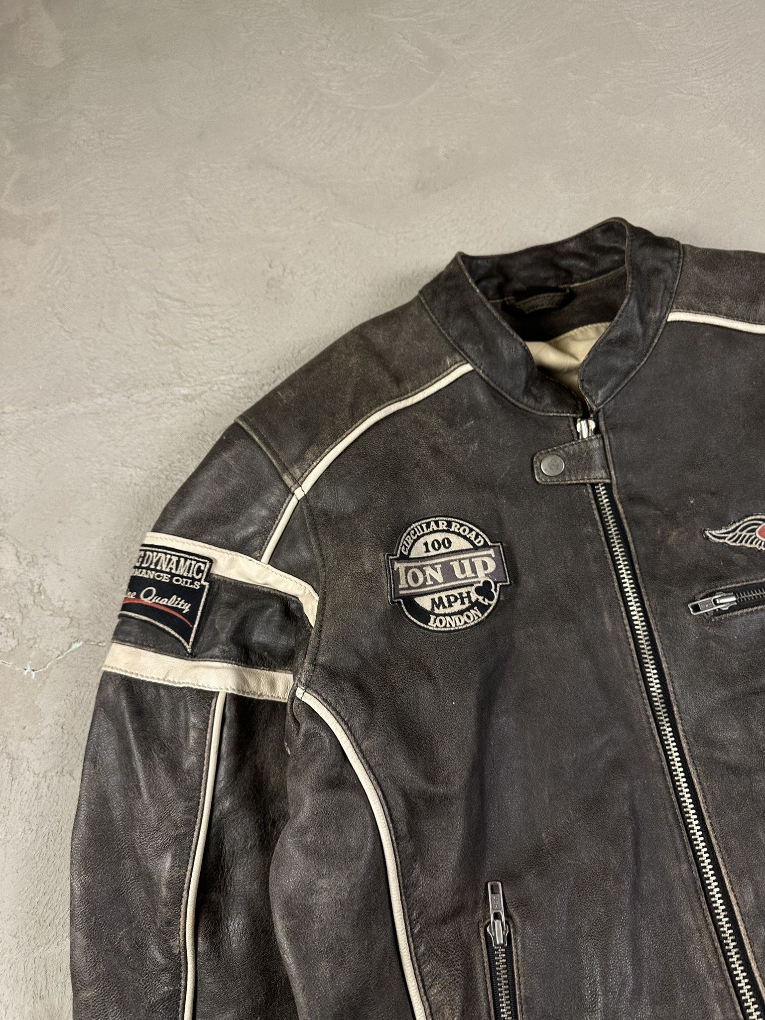 Vintage Vintage Leather Racing Patch Biker Boxy Jacket Size US XL / EU 56 / 4 - 5 Thumbnail