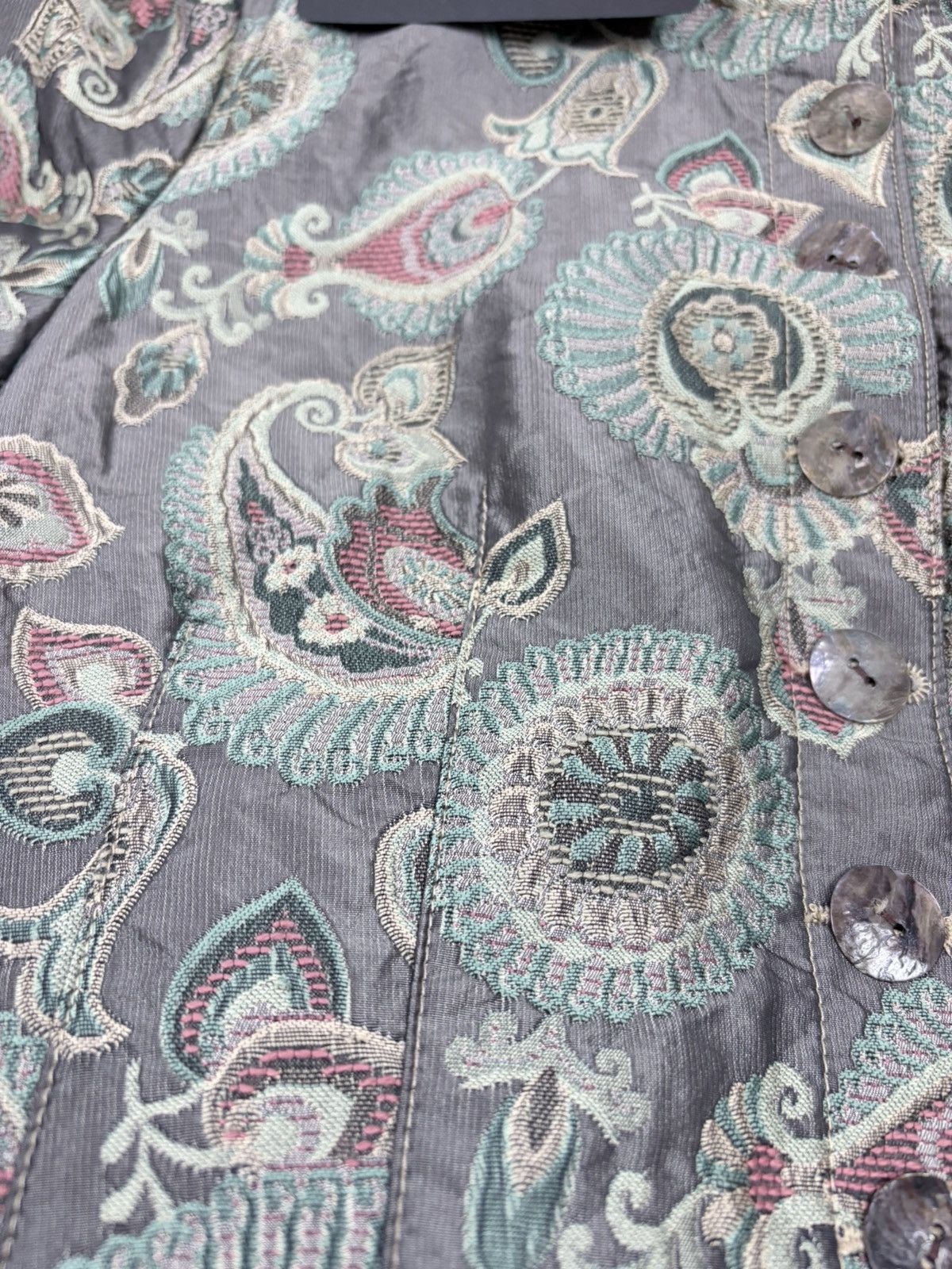 plein sud NWT Vintage Plein Sud Quilted Paisley Velvet Jacket Y2K S Size XS / US 0-2 / IT 36-38 - 14 Thumbnail