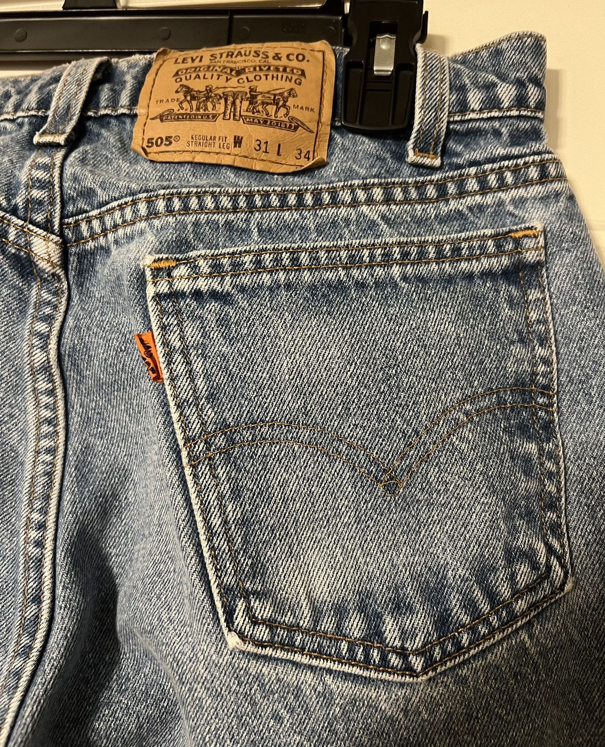 Levi's Vintage Levi’s 505 Orange Tab Jeans Size US 30 / EU 46 - 5 Thumbnail