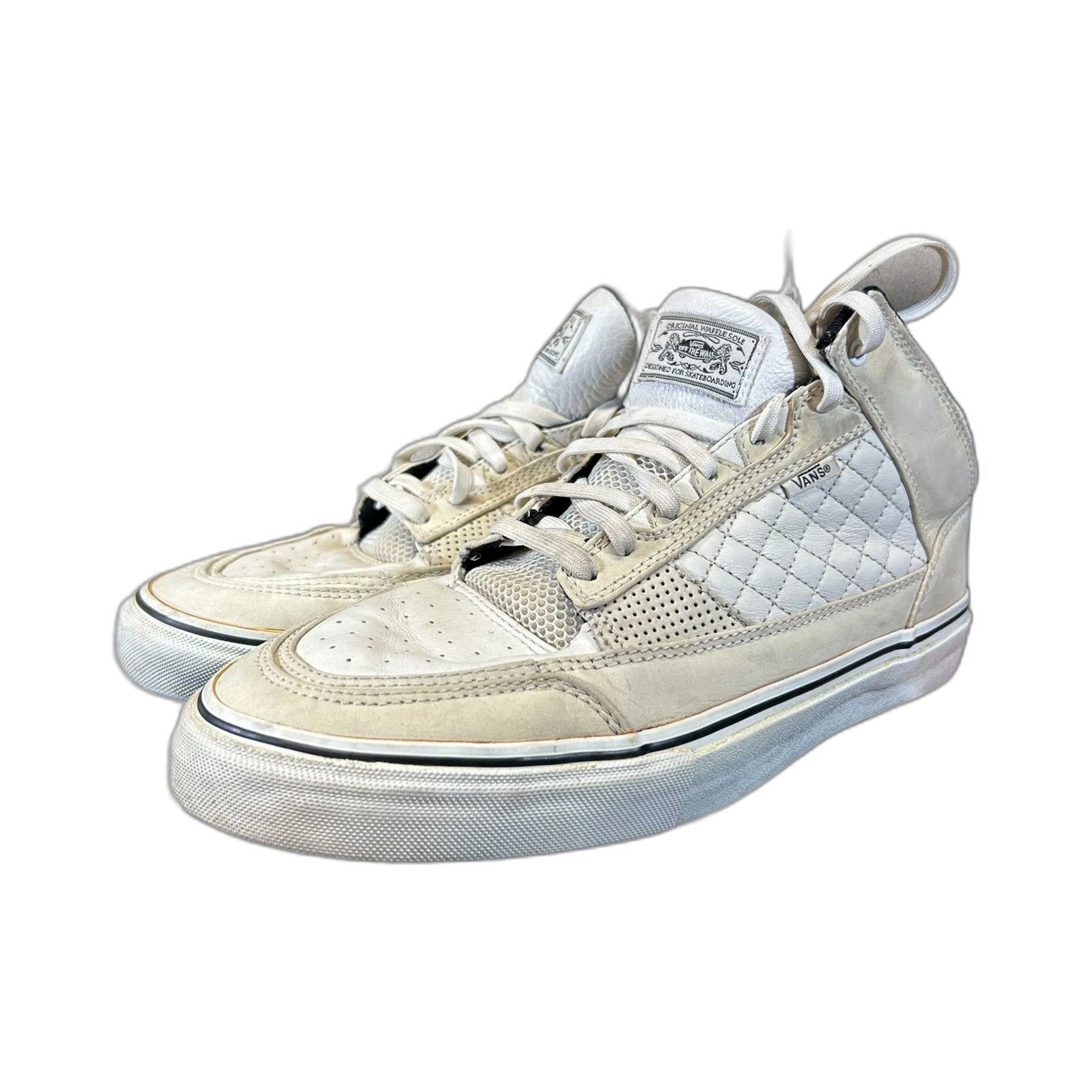 Vans Vans Bash Vulc Hosoi Shoes Men 10.5 White Cream Leather Retr Size US 10.5 / EU 43-44 - 4 Thumbnail