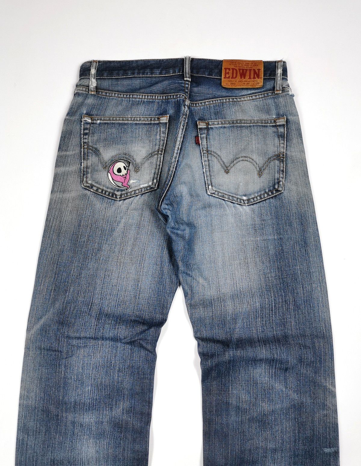 Edwin Skull patches Edwin 503 Distressed Jeans Size US 31 - 8 Thumbnail