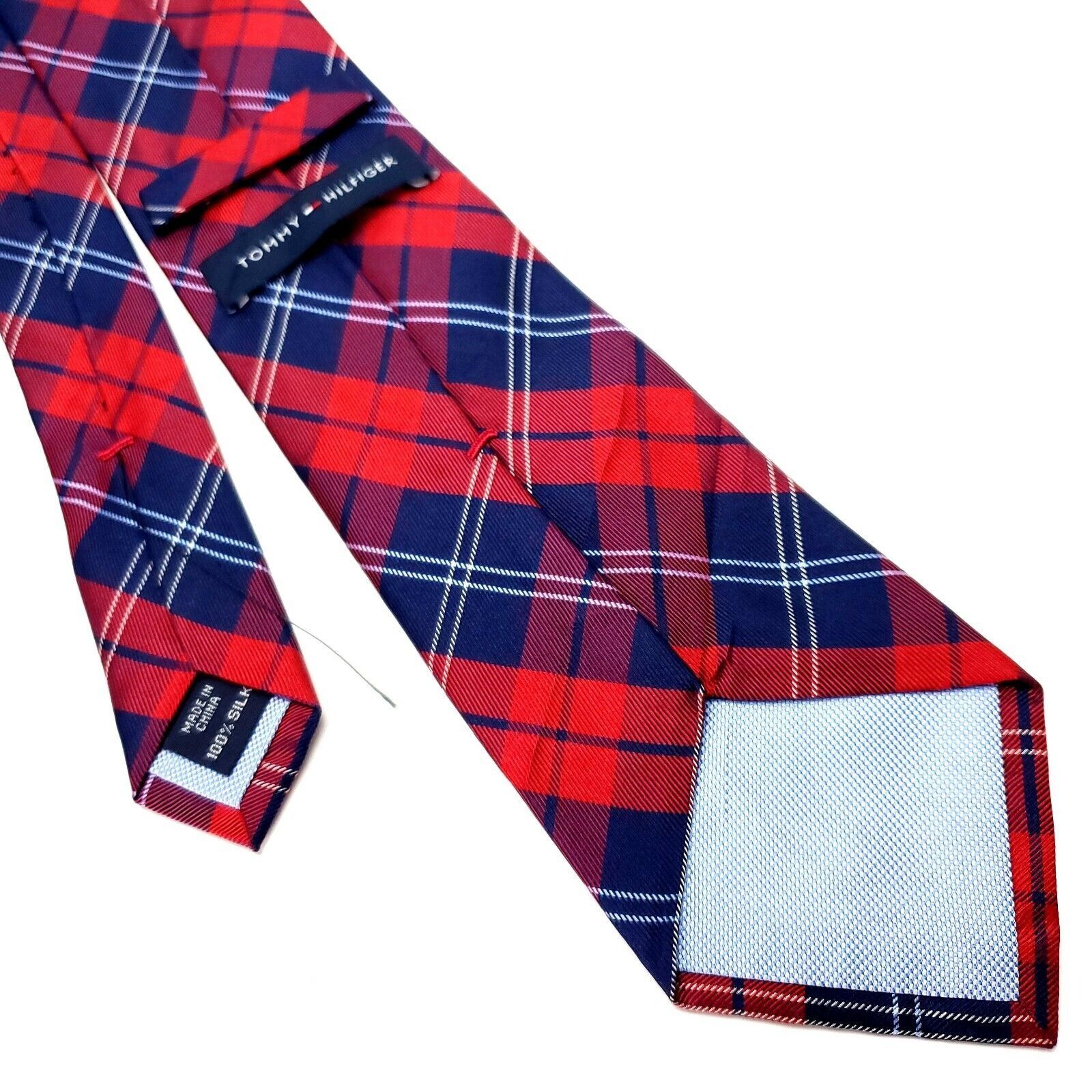 Tommy Hilfiger Tommy Hilfiger Silk Tie Woven Blue Red Plaid Size ONE SIZE - 3 Thumbnail