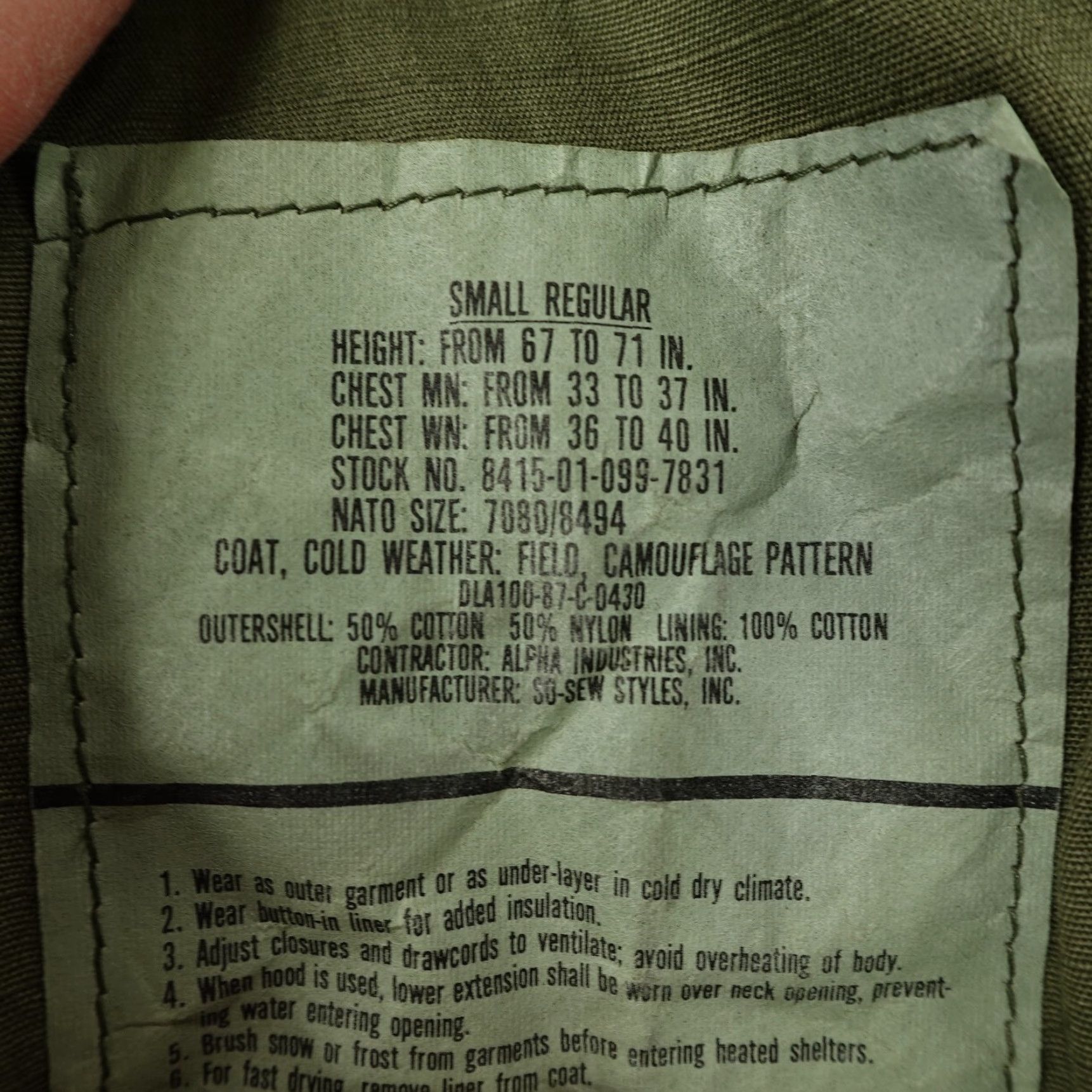 Alpha Industries VINTAGE Alpha Industries Military Jacket Small Green Camo Coat 80s Men Size US S / EU 44-46 / 1 - 7 Thumbnail