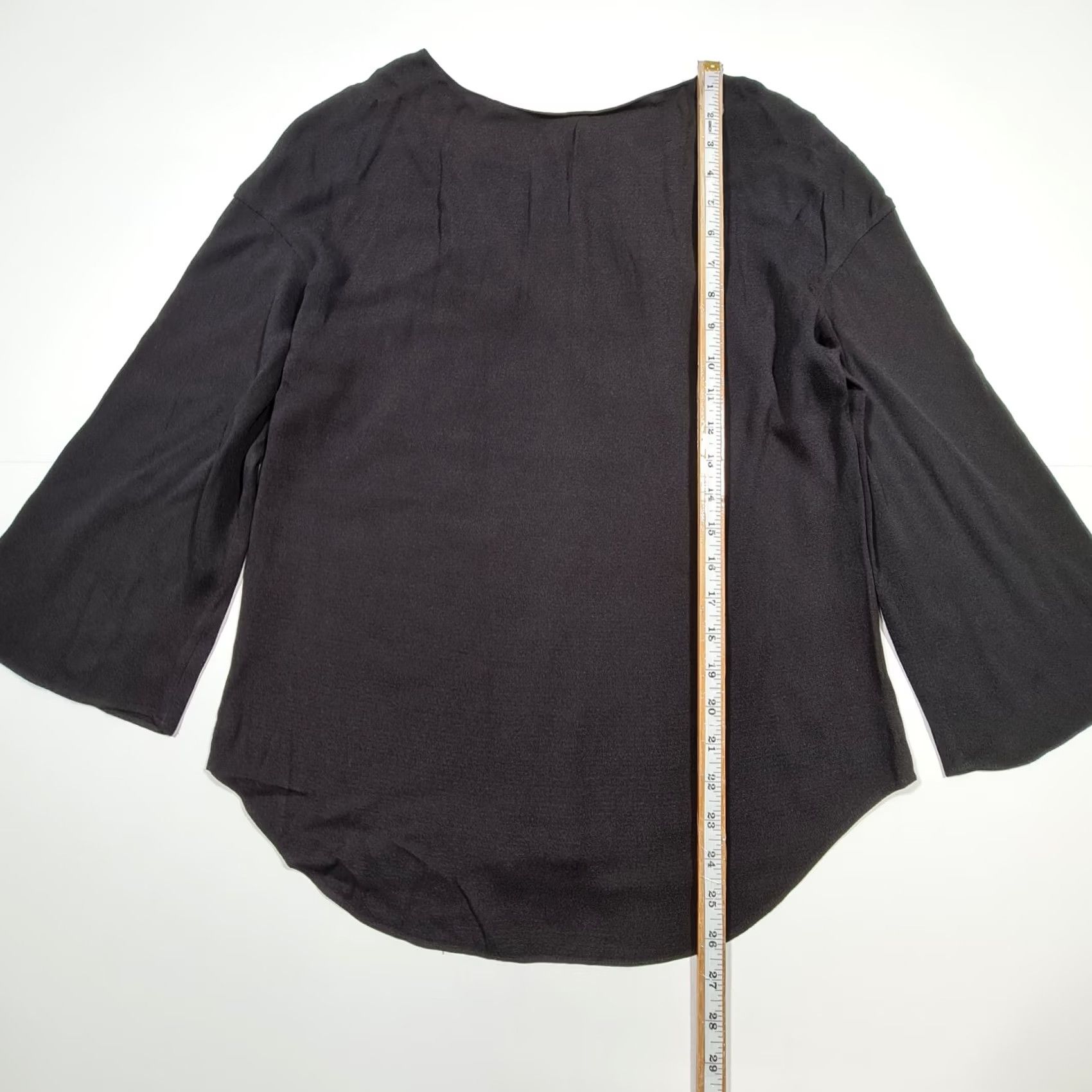 Frame FRAME Womens Top Black XS 3/4 Sleeve Lightweight Relaxed Fit Blouse Top Size XS / US 0-2 / IT 36-38 - 6 Thumbnail