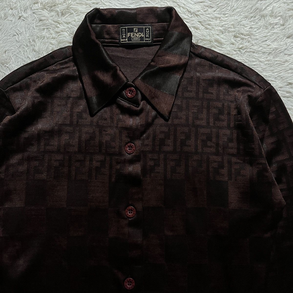 Fendi Vintage Fendi Monogram Button-up Shirt Size US M / EU 48-50 / 2 - 2 Thumbnail