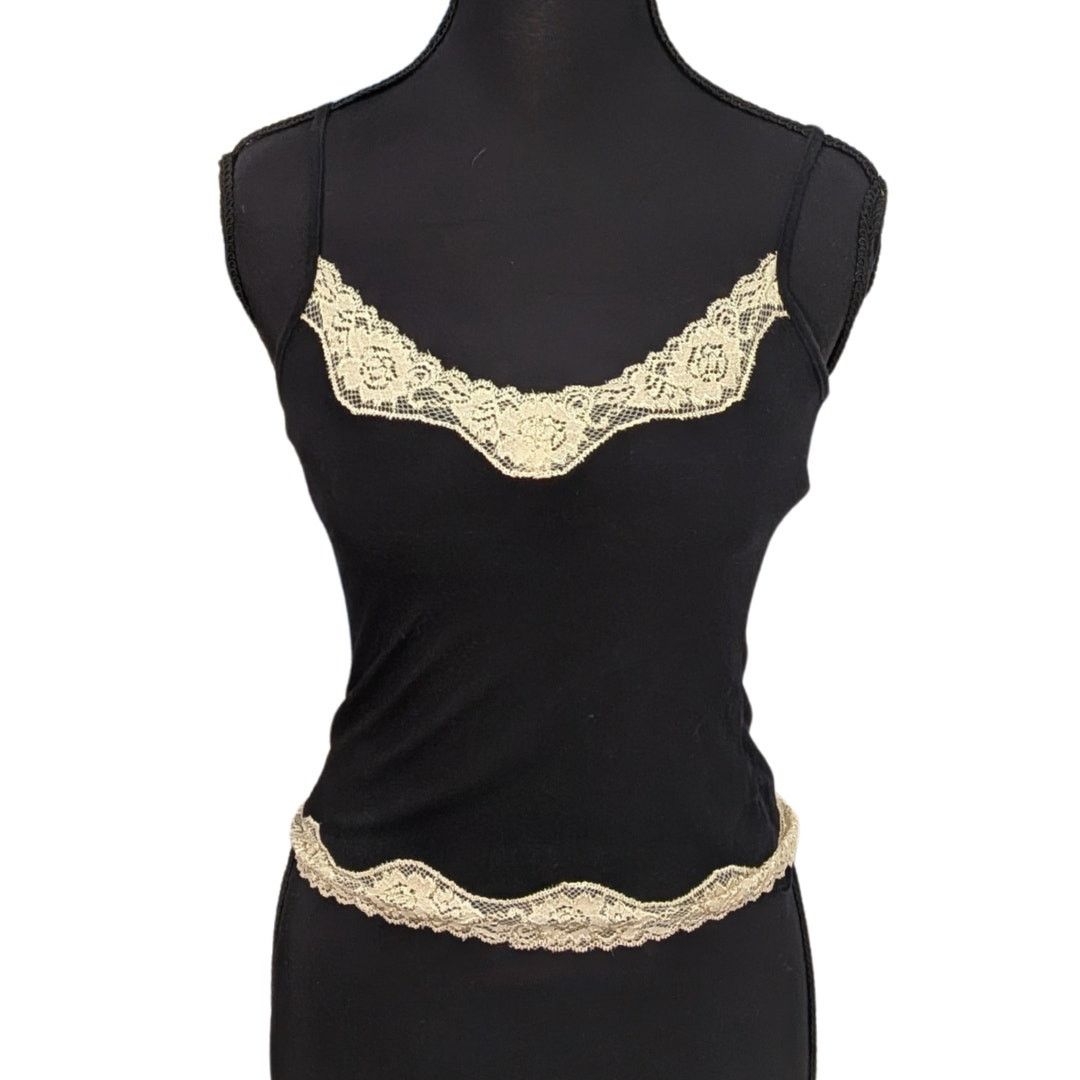 Vintage Vintage 5-7-9 Y2K Lace Hem Spaghetti Strap Top | Women's S Size S / US 4 / IT 40 - 1 Thumbnail