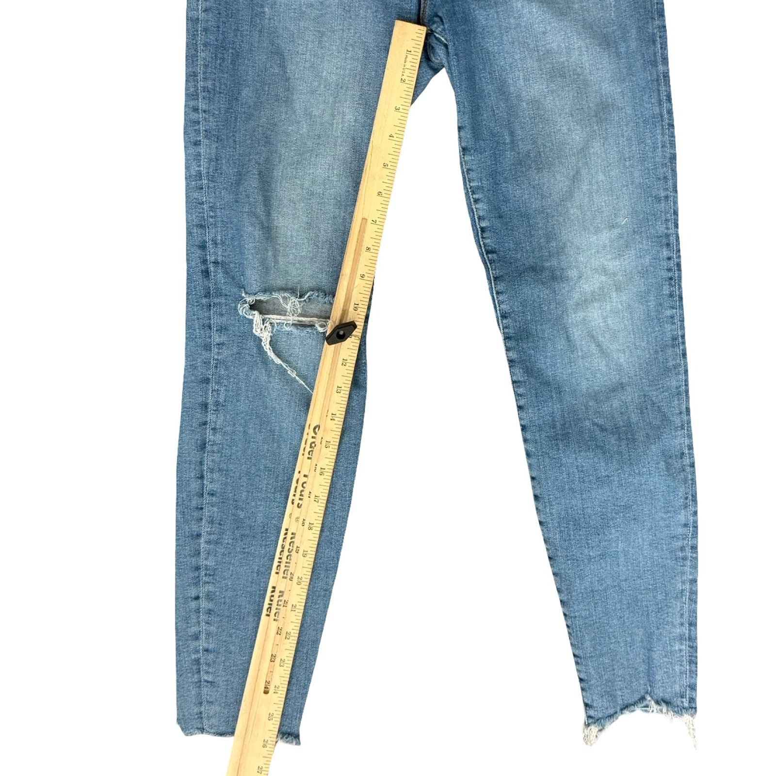 Allsaints AllSaints Blue Phoenix Distressed Raw Hem Skinny Jeans sz 30 Size 26" / US 2 / IT 38 - 5 Thumbnail