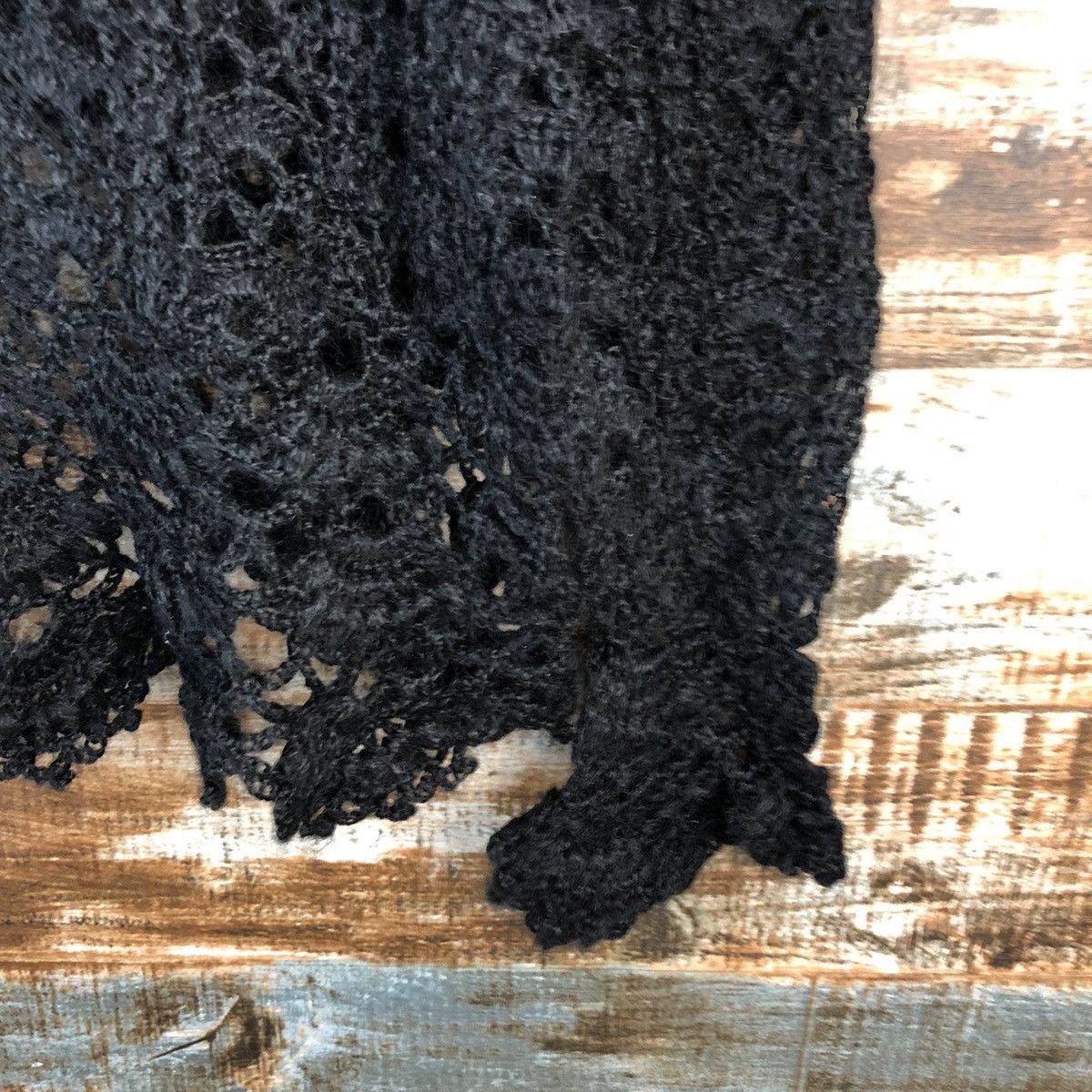 Handmade Japan vintage meshnet crochet Black knitwear #A2492 Size S / US 4 / IT 40 - 14 Thumbnail