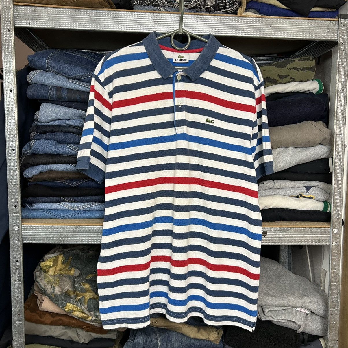 Lacoste Mens Lacoste Small logo Multicolored y2k polo Size US XL / EU 56 / 4 - 1 Thumbnail