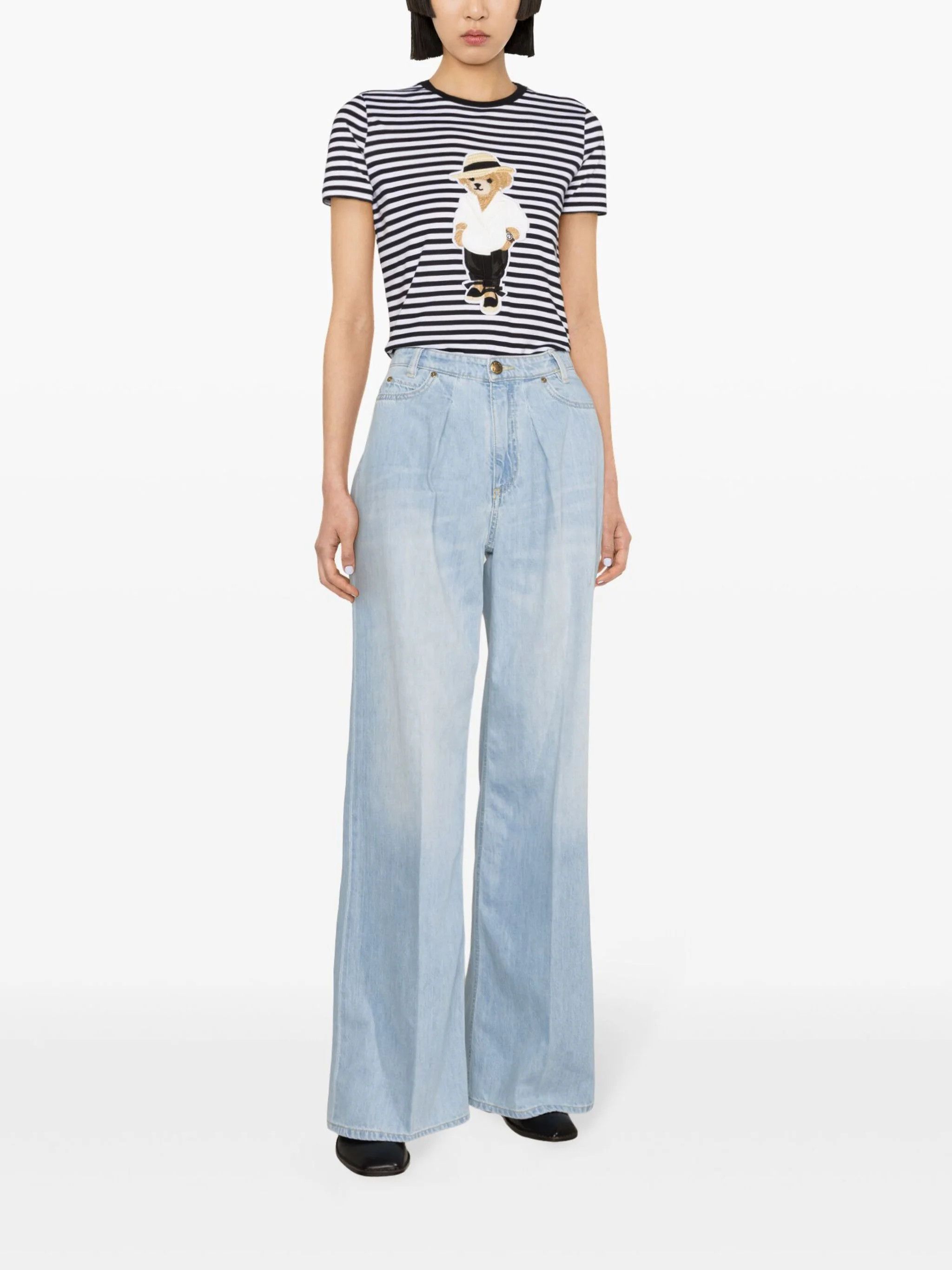 Pinko o1s22i1n0824 Pozzillo Wide Leg Jeans in Blue Size 26" / US 2 / IT 38 - 2 Thumbnail