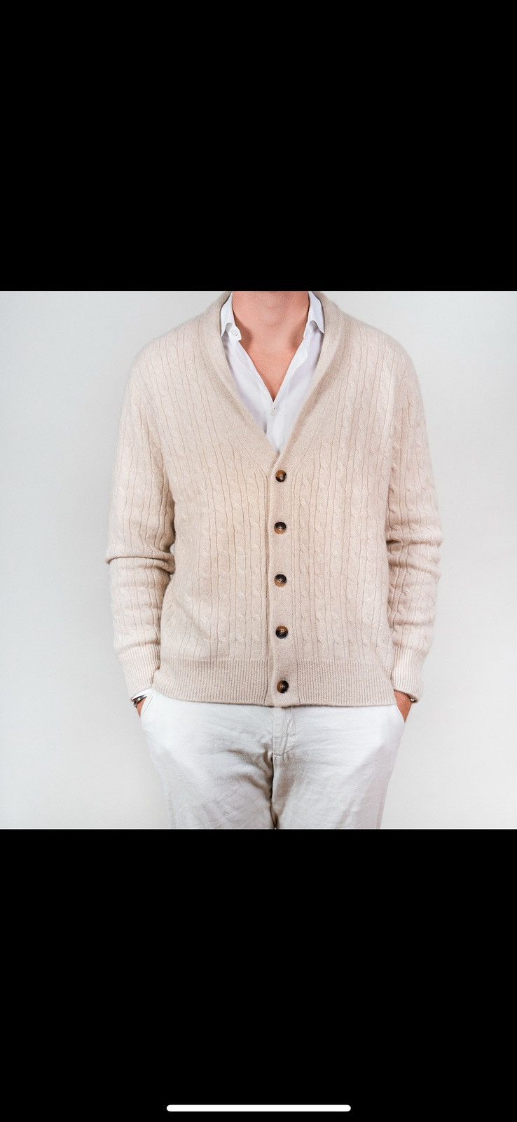 Other 100% cashmere half zip cable knit, M Size US M / EU 48-50 / 2 - 1 Thumbnail