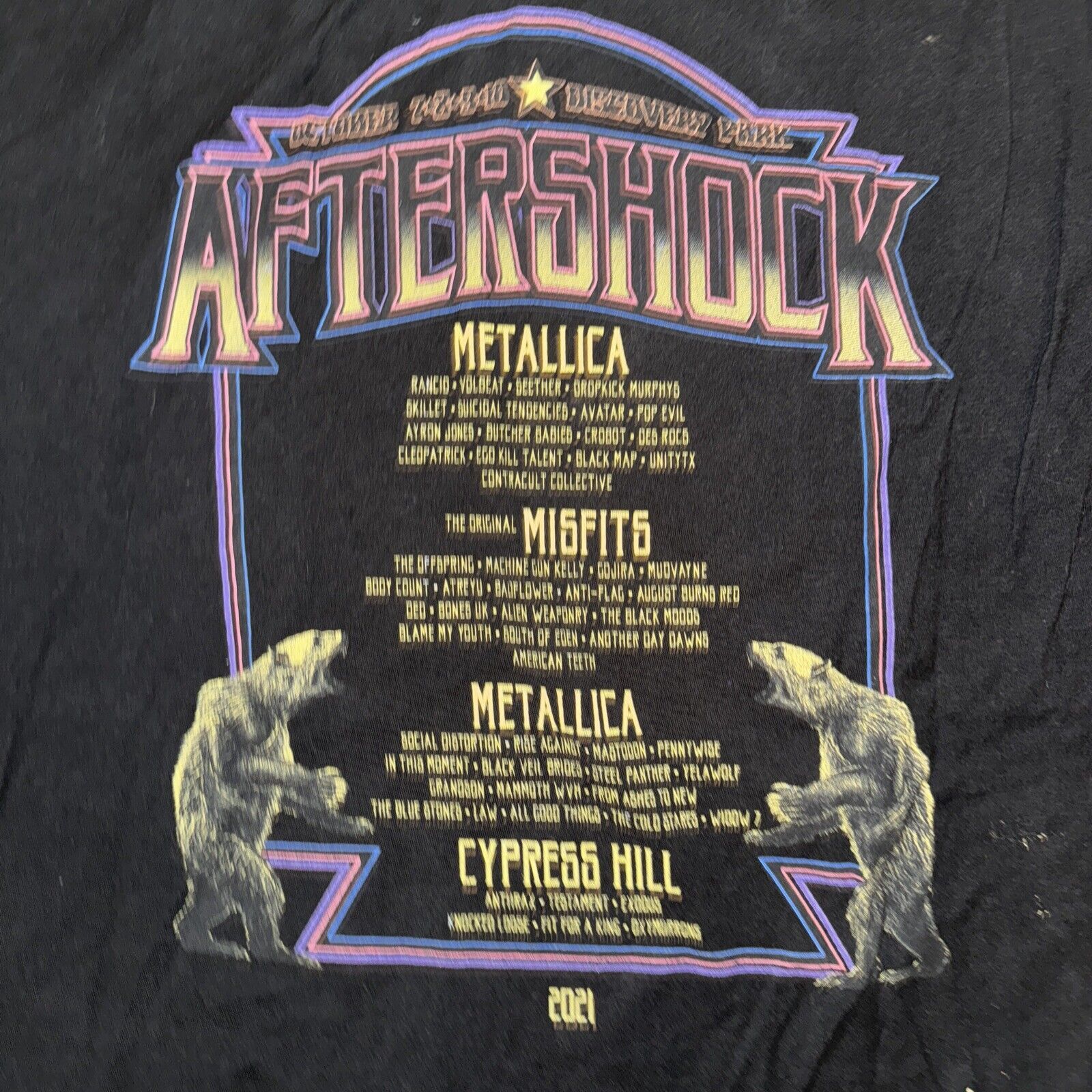 Band Tees × Vintage 2021 AfterShock Concert T-Shirt Black XL 24x28 Size US XL / EU 56 / 4 - 7 Thumbnail