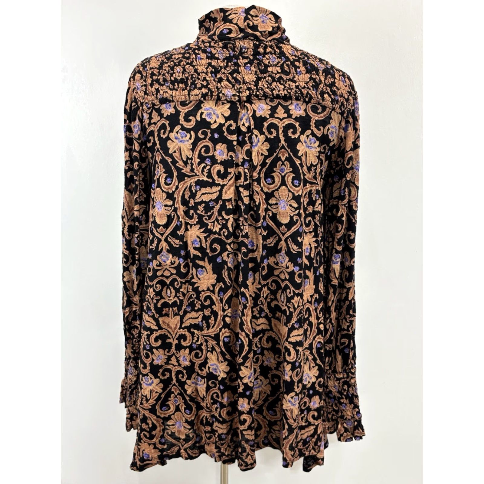Free People Free People Bridgette Tunic Shirt Paisley Multicolor Oversized V-Neck Long Sleeve XS Womens Size XS / US 0-2 / IT 36-38 - 3 Thumbnail