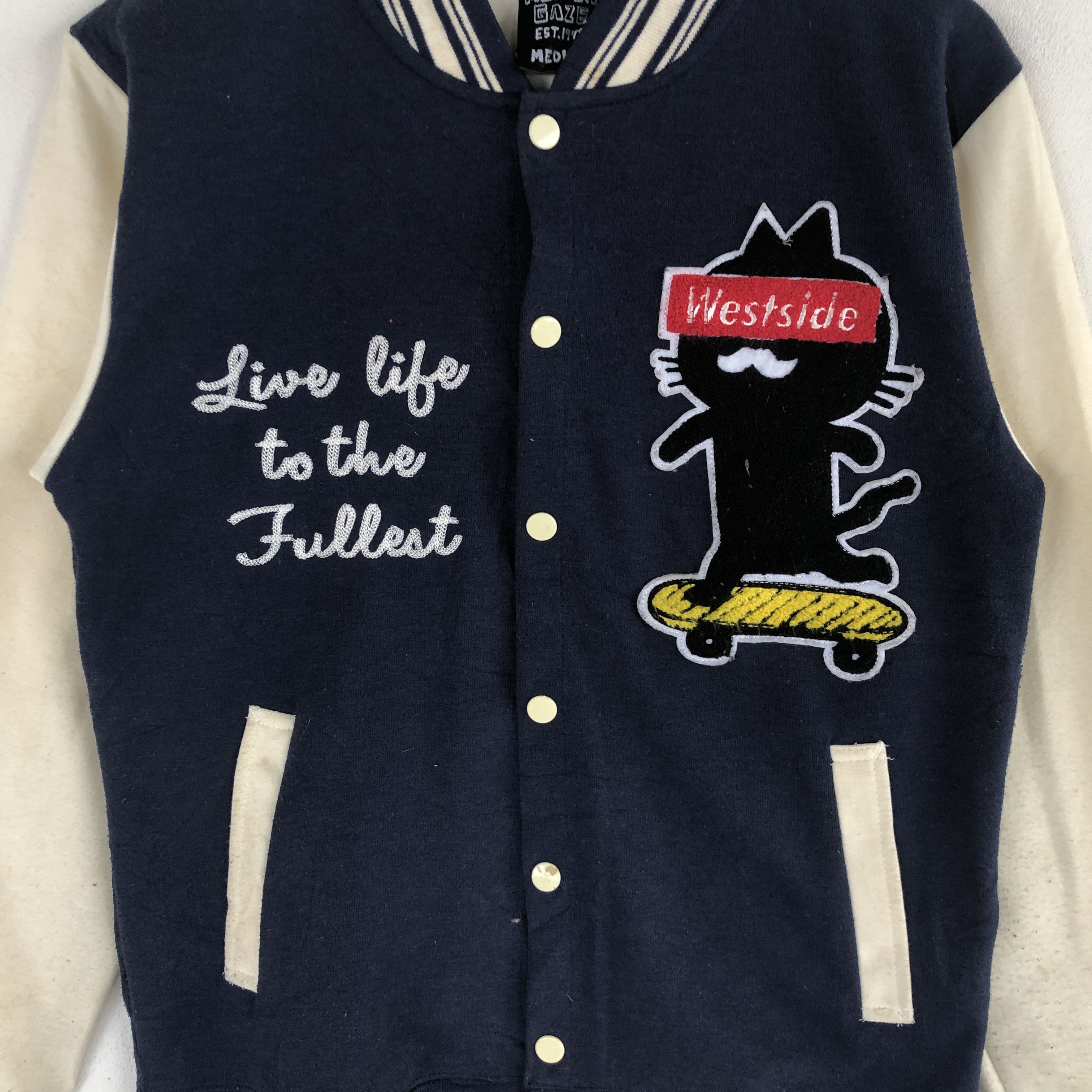 Japanese Brand × Vintage Vintage Modish Gaze Varsity Sweater Japanese Sweatshirt Size XS / US 0-2 / IT 36-38 - 4 Thumbnail